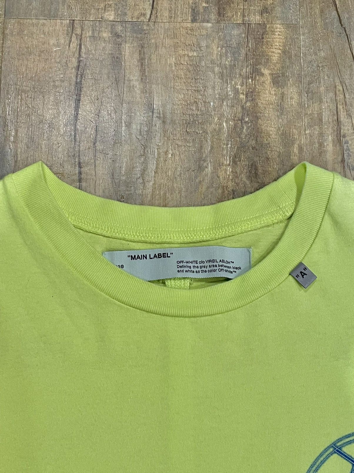 Off-White RARE Off-White Rationalism Neon Green Logo Tee Size US M / EU 48-50 / 2 - 6 Thumbnail