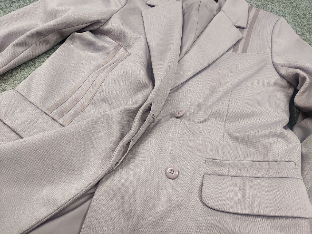Adidas Danielle Cathari lavender asymmetric Blazer jacket