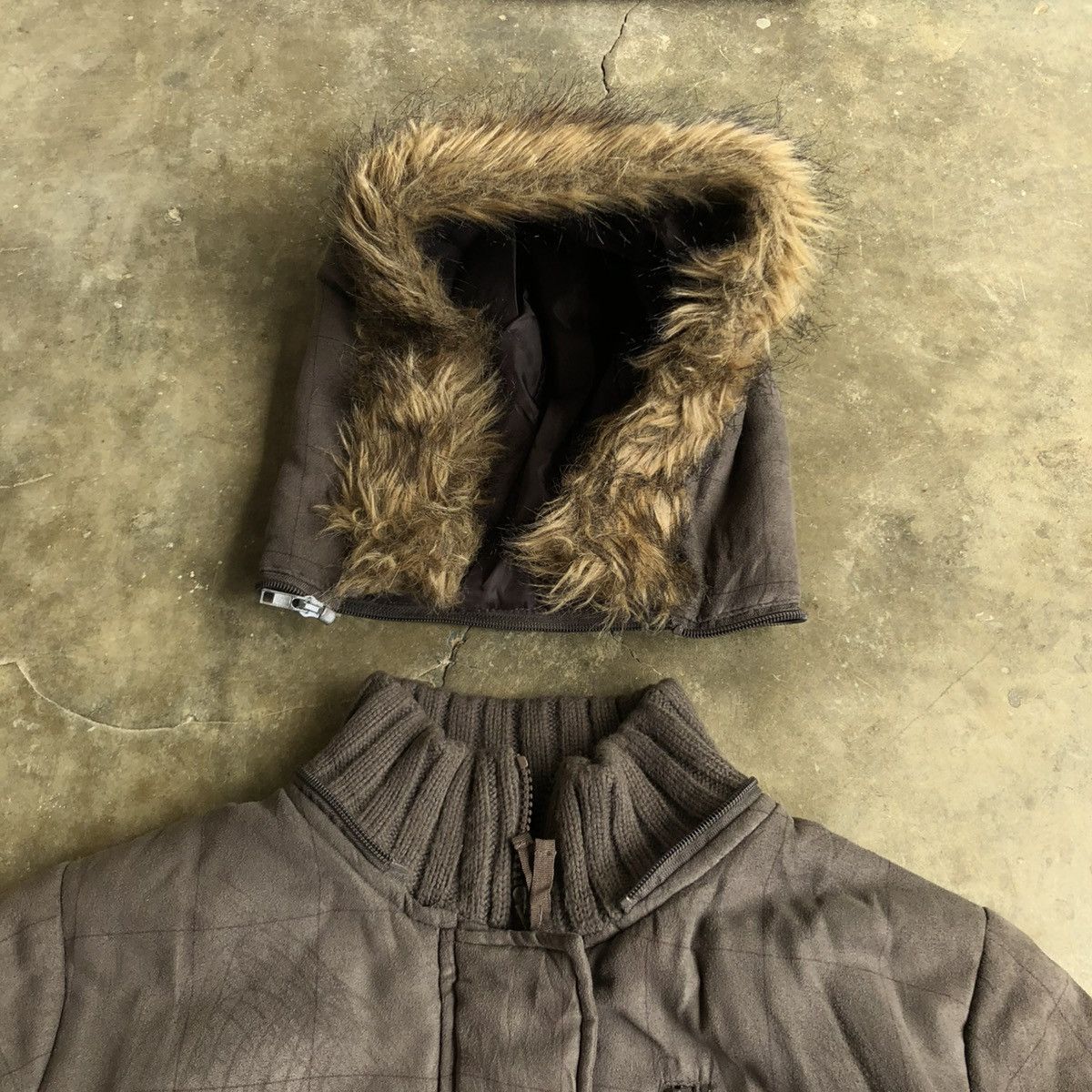 2000s Coco Girls Faux Suede Fur Jacket Ziphoodie Lgb