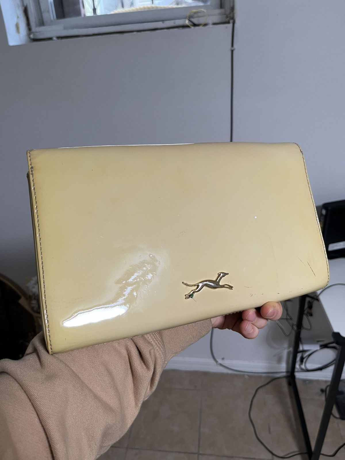 BIMBA Y LOLA Cream tan beige Bimba & Lola clutch bag with gold hardware Size ONE SIZE - 3 Thumbnail