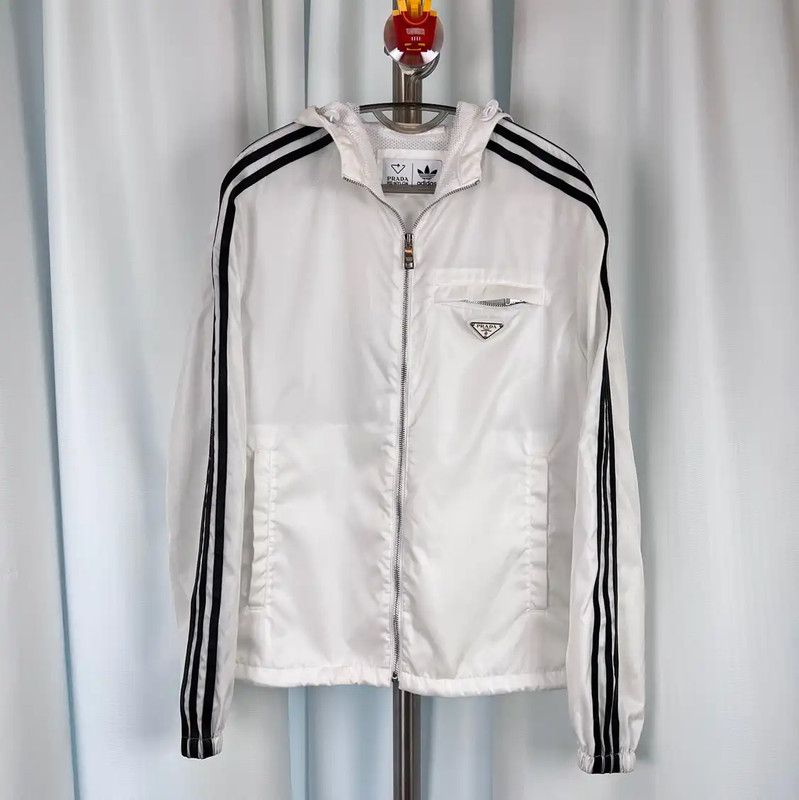 Prada Prada Men's White Nylon Hooded Jacket Size US L / EU 52-54 / 3 - 1 Thumbnail