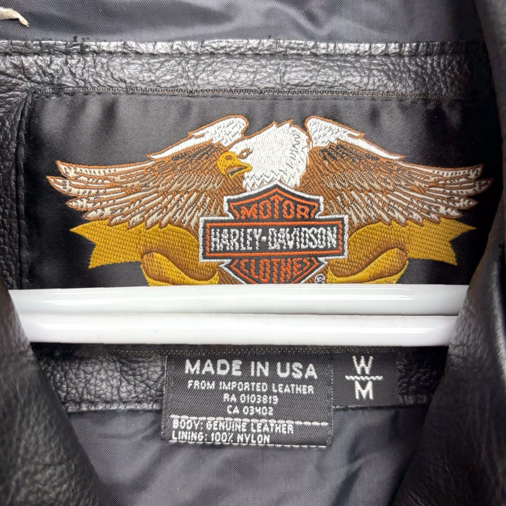 Harley Davidson VINTAGE Harley-Davidson Leather Jacket Womens Medium Motorcycle Biker USA 80s Black Solid Long Sleeve Short Jacket Womens Size M / US 6-8 / IT 42-44 - 4 Thumbnail