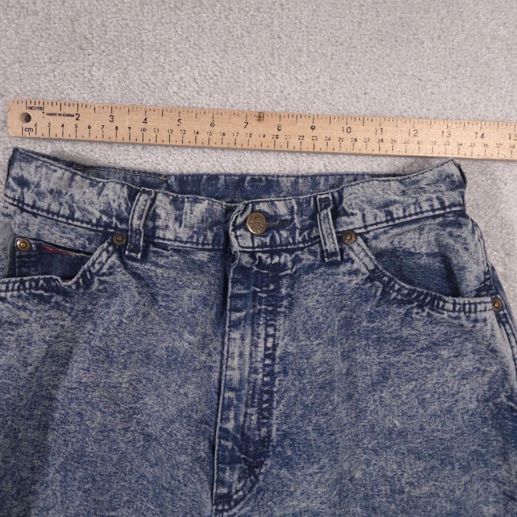 Lee VINTAGE Lee Jeans Womens 11 Medium Blue Acid Wash High Rise Mom Tapered 80s Size 32" / US 10 / IT 46 - 6 Thumbnail