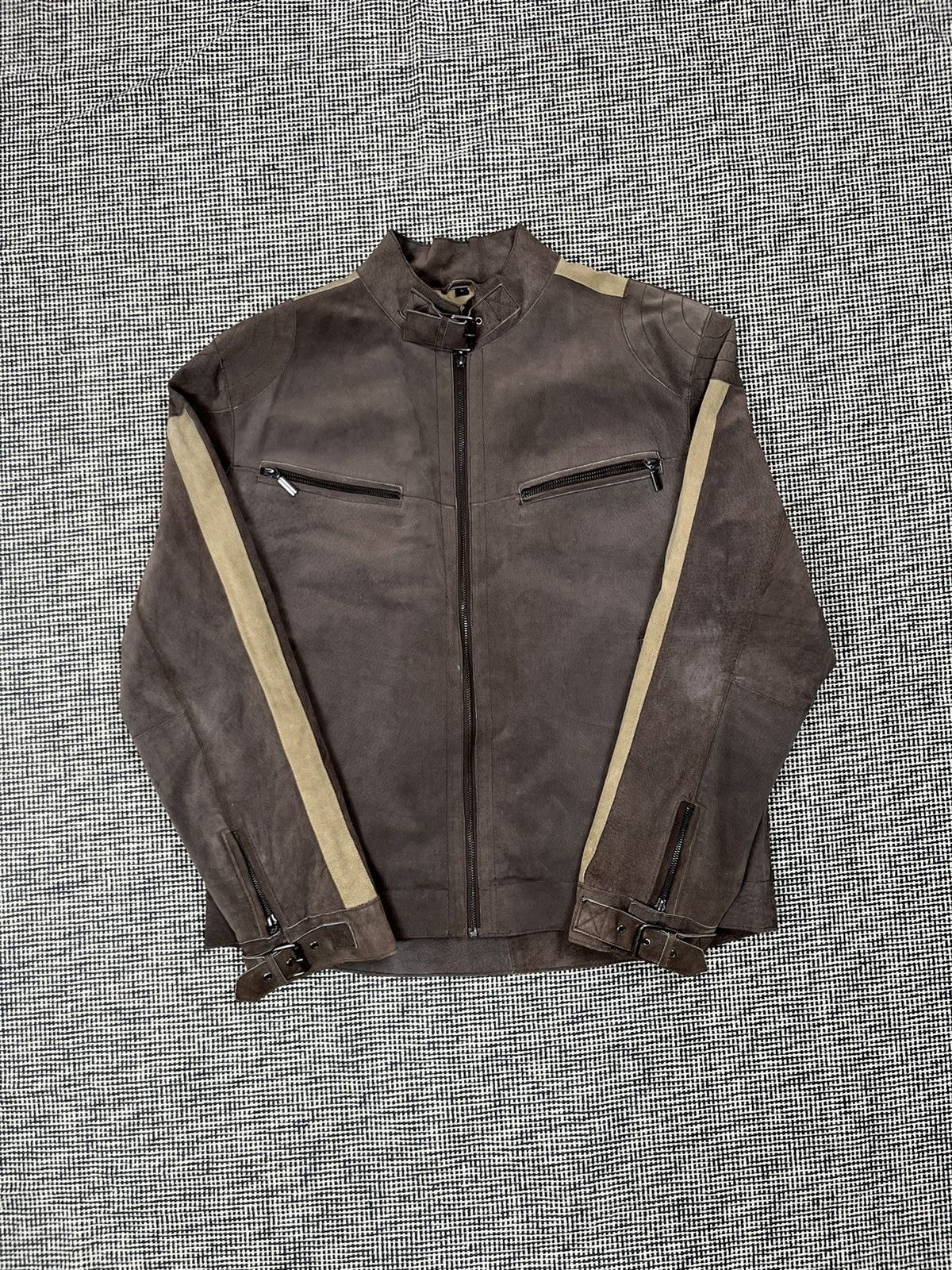 Vintage ➕ vintage y2k brown pig leather moto style racing jacket Size US L / EU 52-54 / 3 - 1 Thumbnail