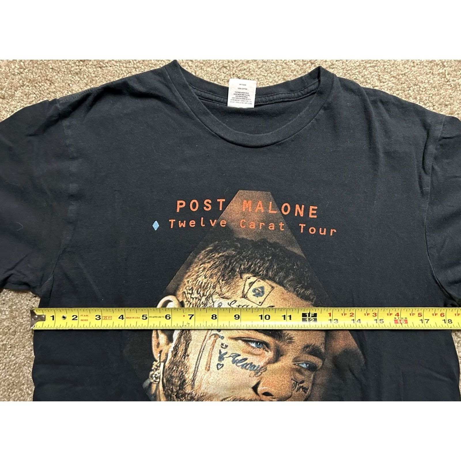 Vintage VINTAGE Post Malone T-Shirt Shirt Adult Medium Black Cotton Short Sleeve Crew Neck Unisex Adults Music Band 90s Tour Roddy Rich Rap Concert Shirt Mens Size US M / EU 48-50 / 2 - 6 Thumbnail