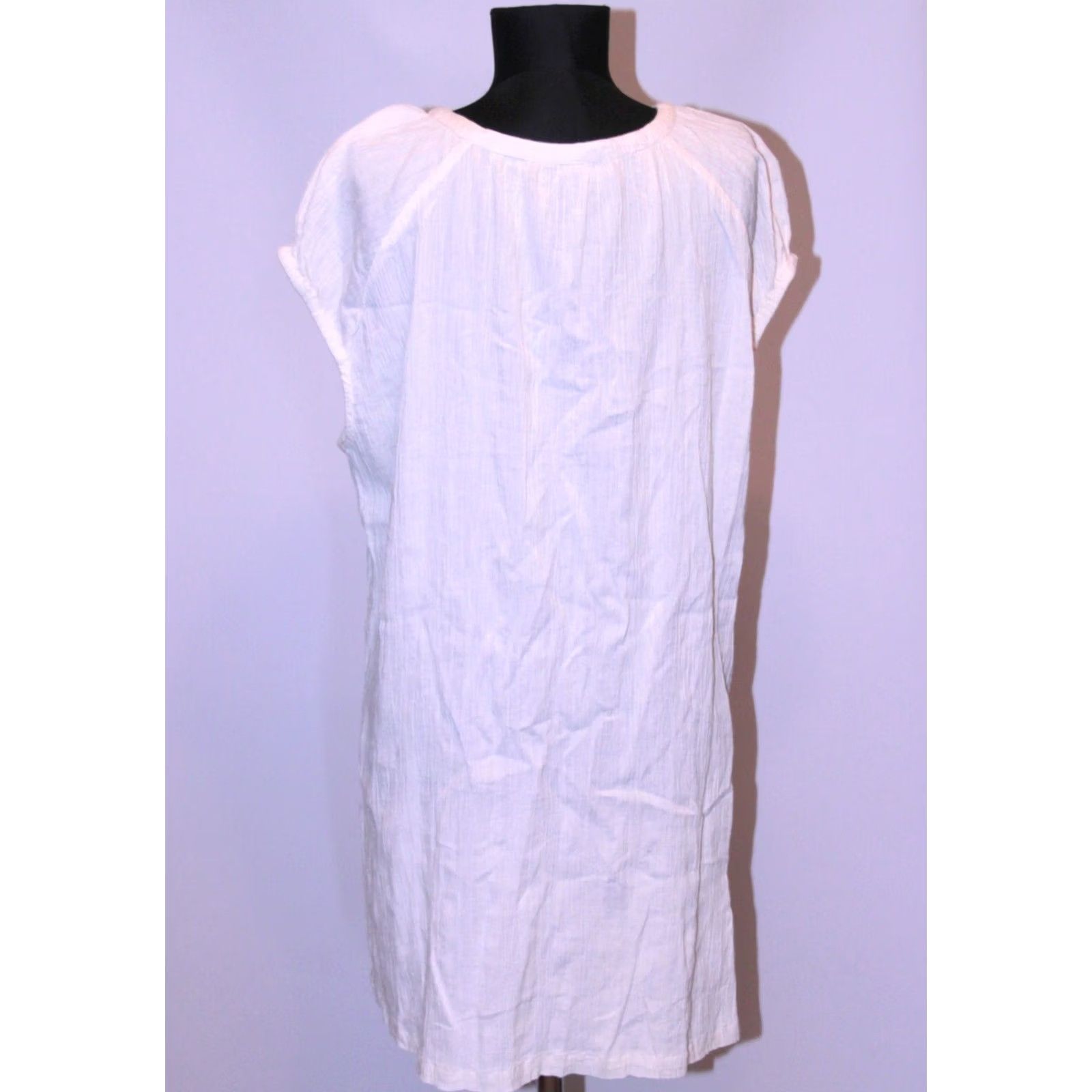 Vintage Gudrun Sjoden Womens White Cotton Midi A-Line Dress L Size L / US 10 / IT 46 - 6 Thumbnail