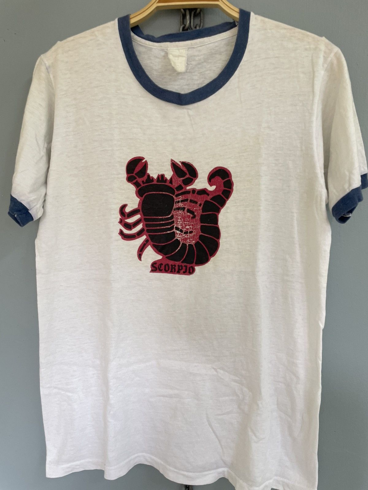 Vintage Vintage 80s Scorpio ringer t shirt Size US S / EU 44-46 / 1 - 3 Thumbnail