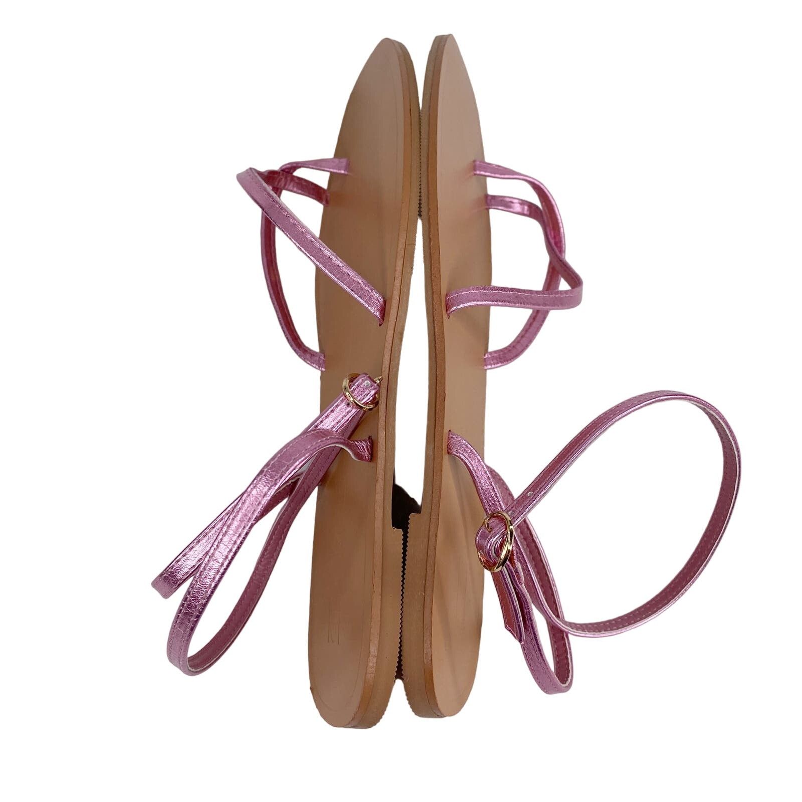 Asos ASOS Sandals 8 Pink Metallic Ankle Strap New Size US 8 / IT 38 - 6 Thumbnail