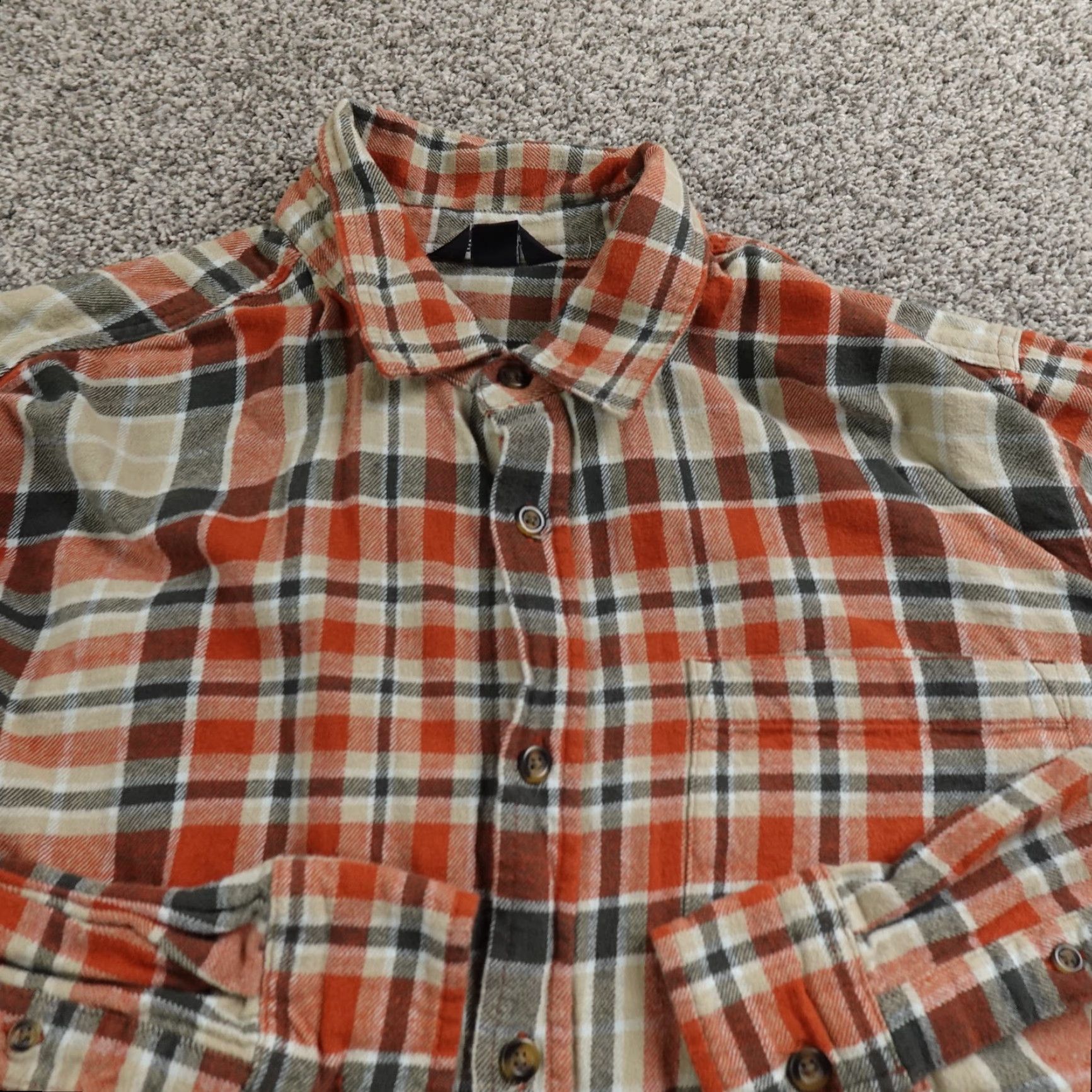 Eddie Bauer Eddie Bauer Shirt Mens XL Orange Plaid Flannel Button Up Long Sleeve Outdoor Top Size US XL / EU 56 / 4 - 3 Thumbnail