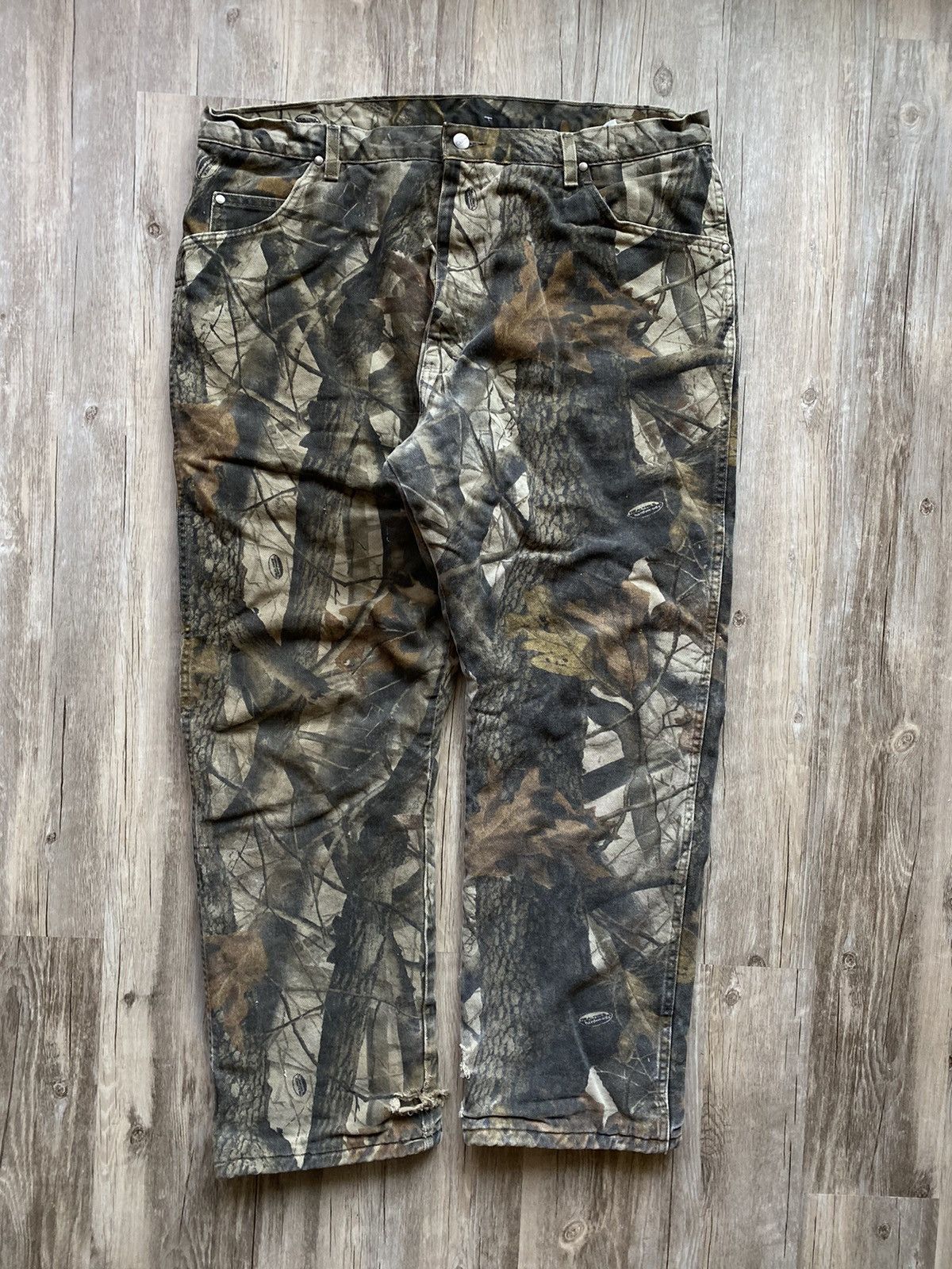 Pantalon vintage Wrangler Pro Gear homme 38/34 camouflage arbre