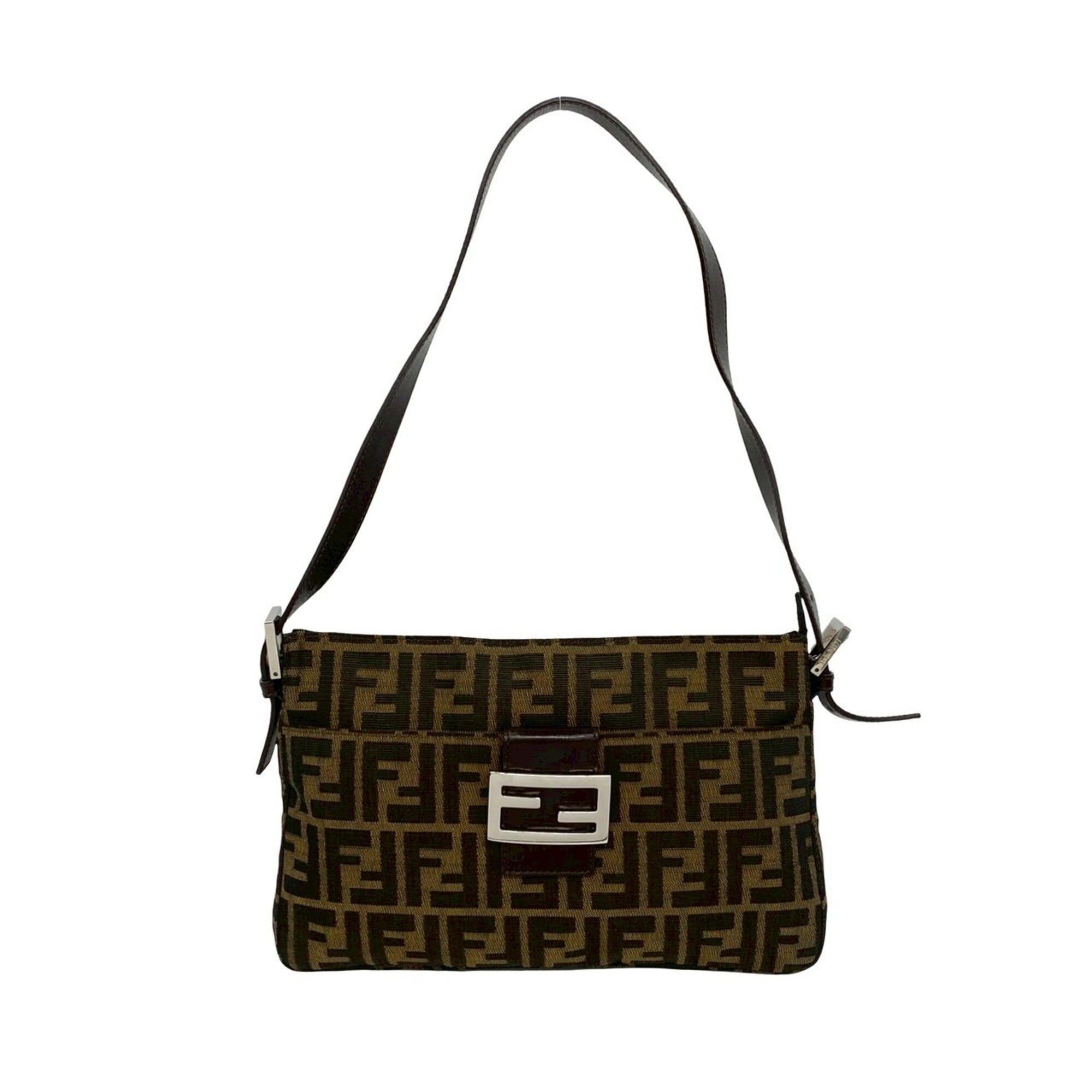 Fendi FENDI (Fendi) x Louis Vuitton Mamma Bucket Zucca FF Logo Hardware Canvas Leather Semi One Shoulder Bag Brown 98352 Size ONE SIZE - 1 Thumbnail