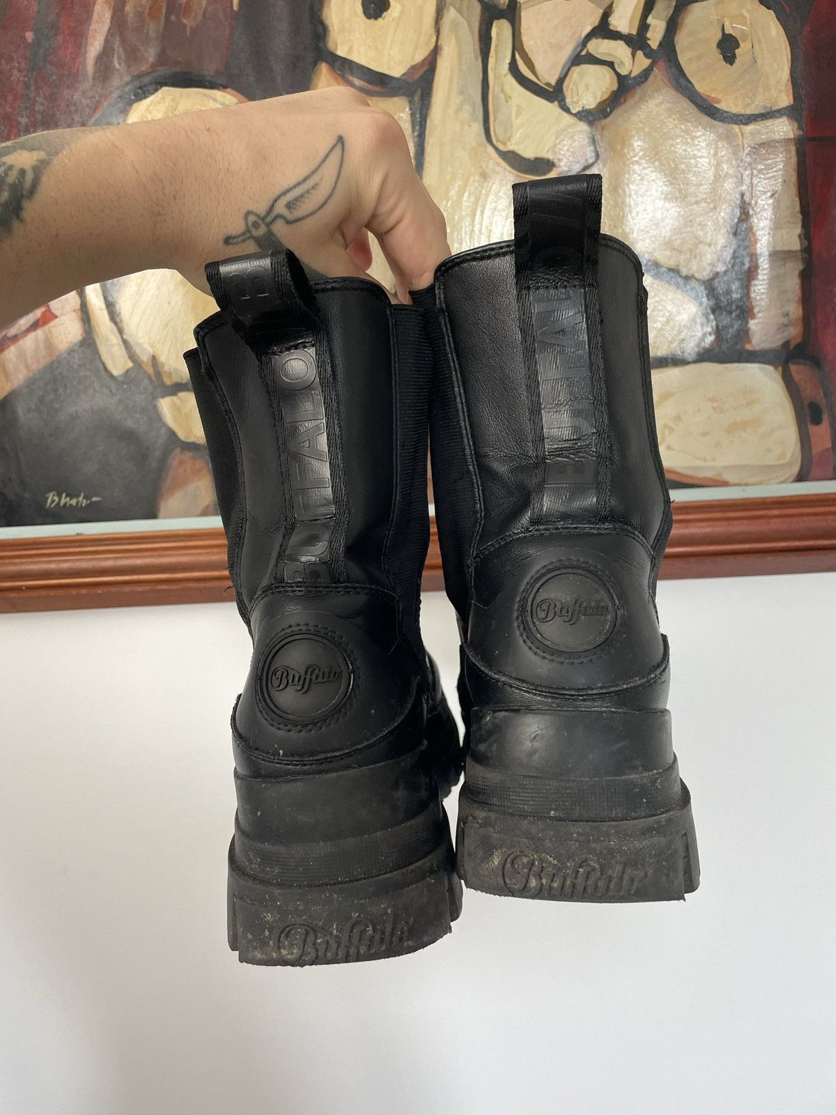 Buffalo London Avant Garde High Black Boots Buffalo Y2k Alternative Vegan Size US 10 / IT 40 - 4 Thumbnail