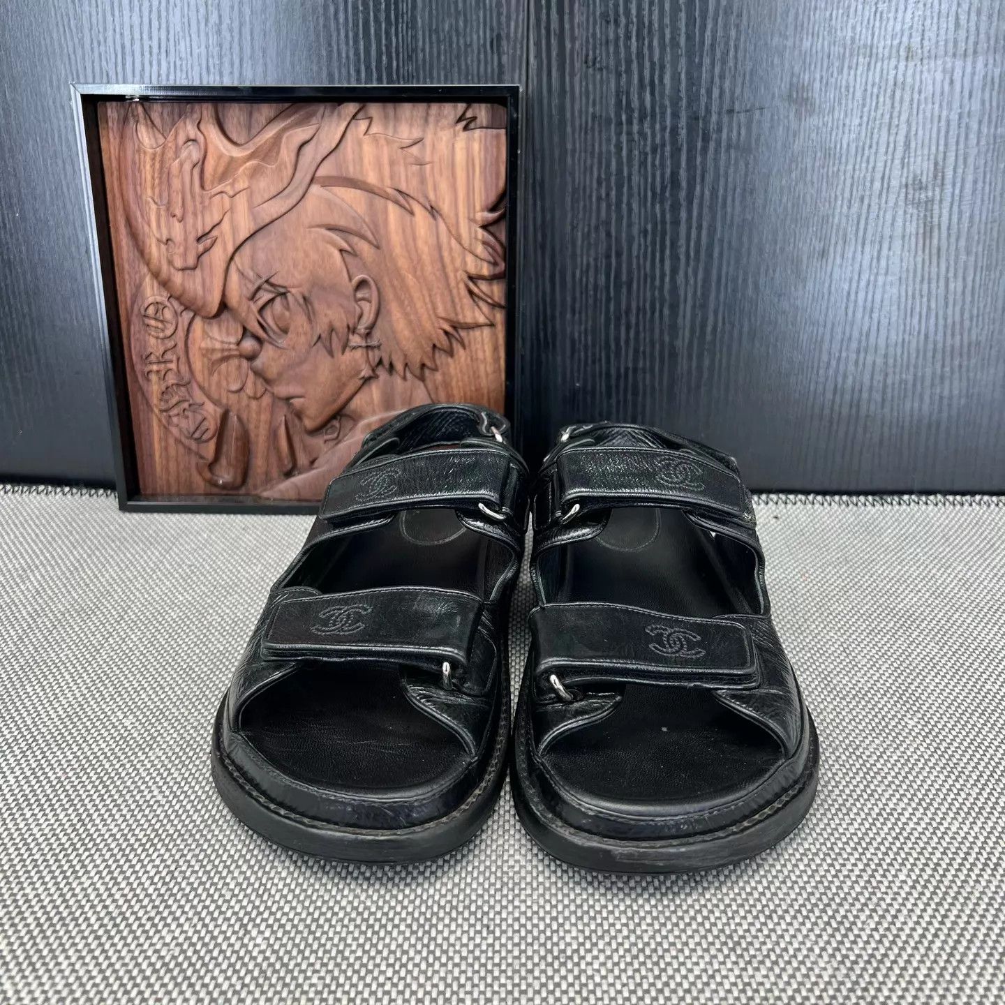 Chanel Chanel Women's Velcro Sandals 38 Near New Original Box Size US 7.5 / IT 37.5 - 3 Thumbnail