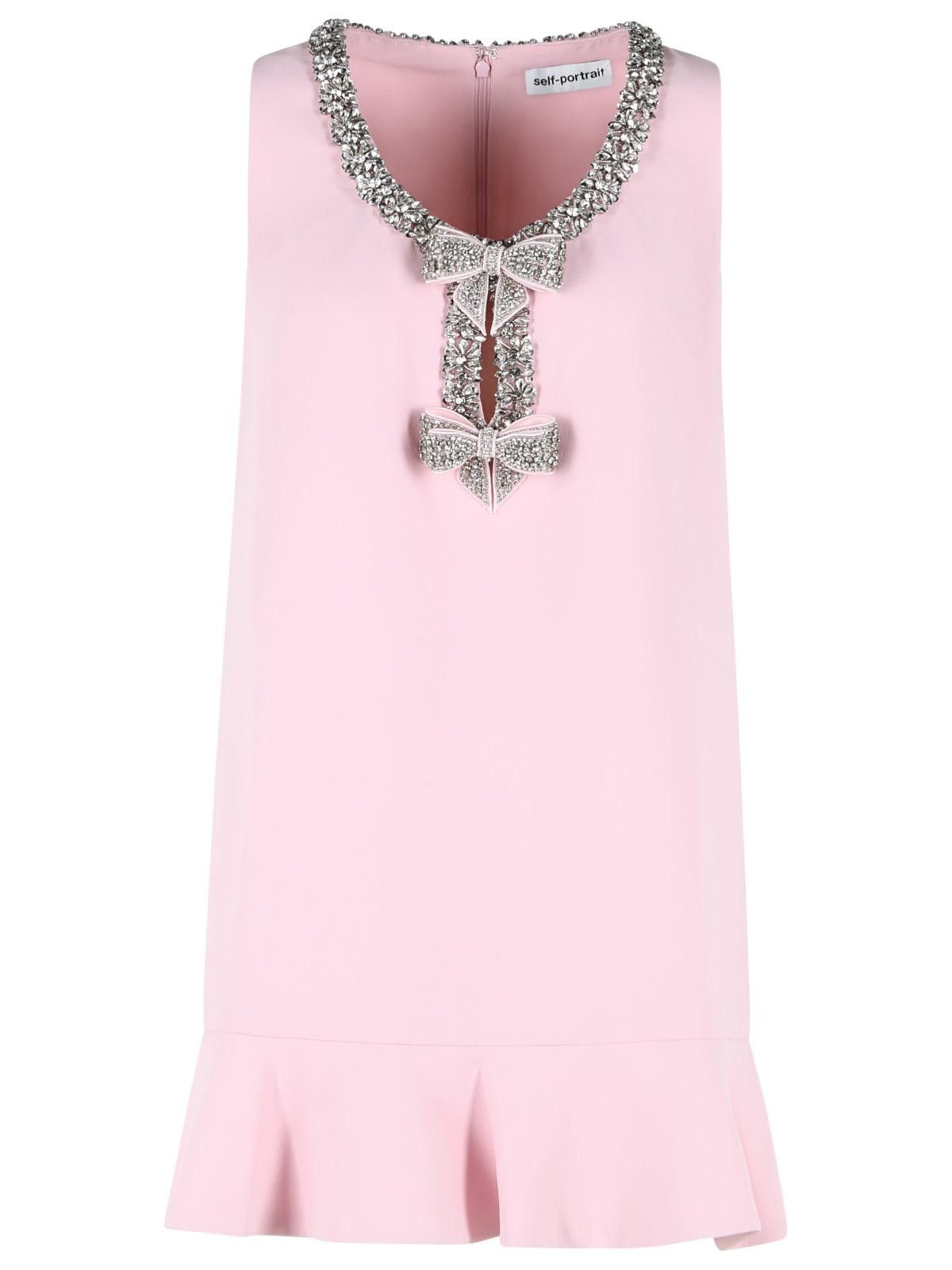 Self-Portrait SELF PORTRAIT 'Bonded' Pink Polyester Dress Size XS / US 0-2 / IT 36-38 - 1 Thumbnail