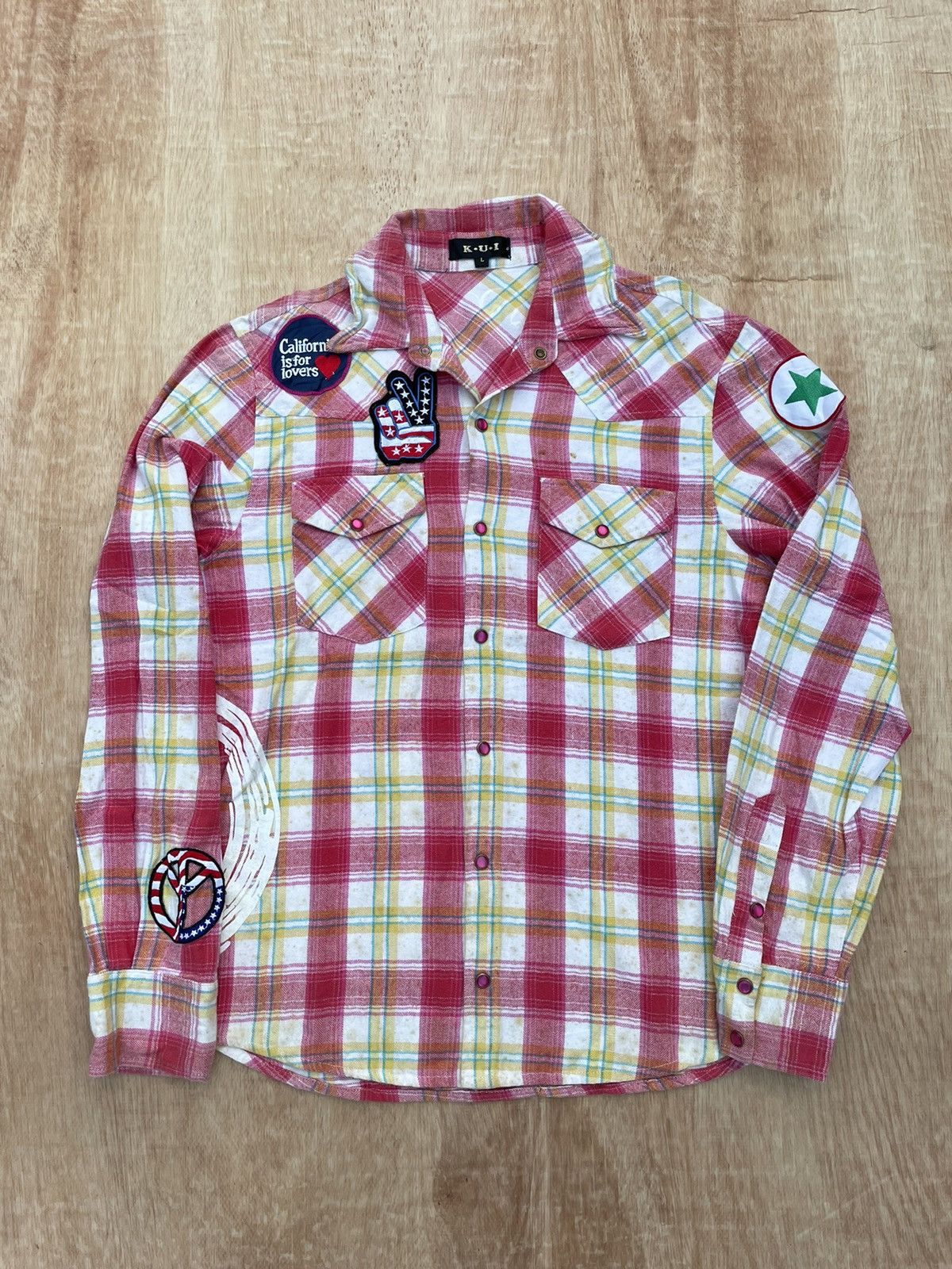 Hysteric Glamour × Japanese Brand Y2k K.U.I Patchwork shirt Size US L / EU 52-54 / 3 - 1 Thumbnail