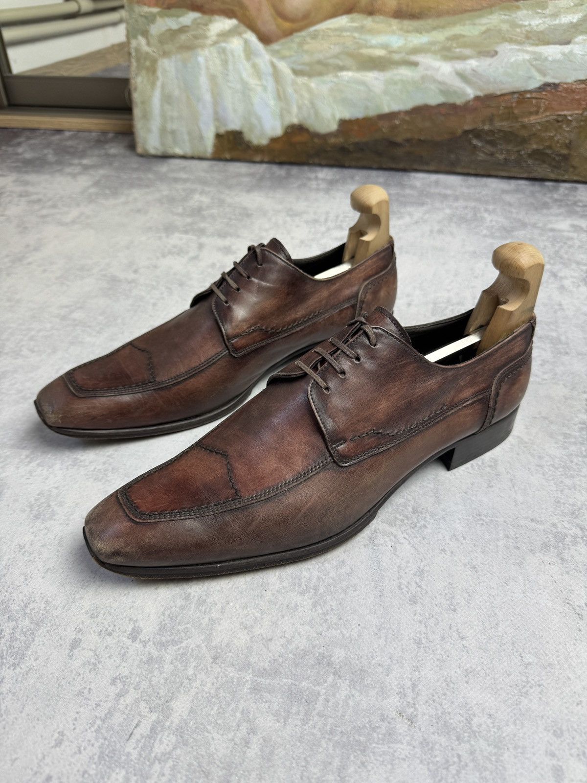 Doucals x Italian Designers DoucalS Leather Luxury Classic Formal Loafers 90's Shoes in Brown (Size 9.5)