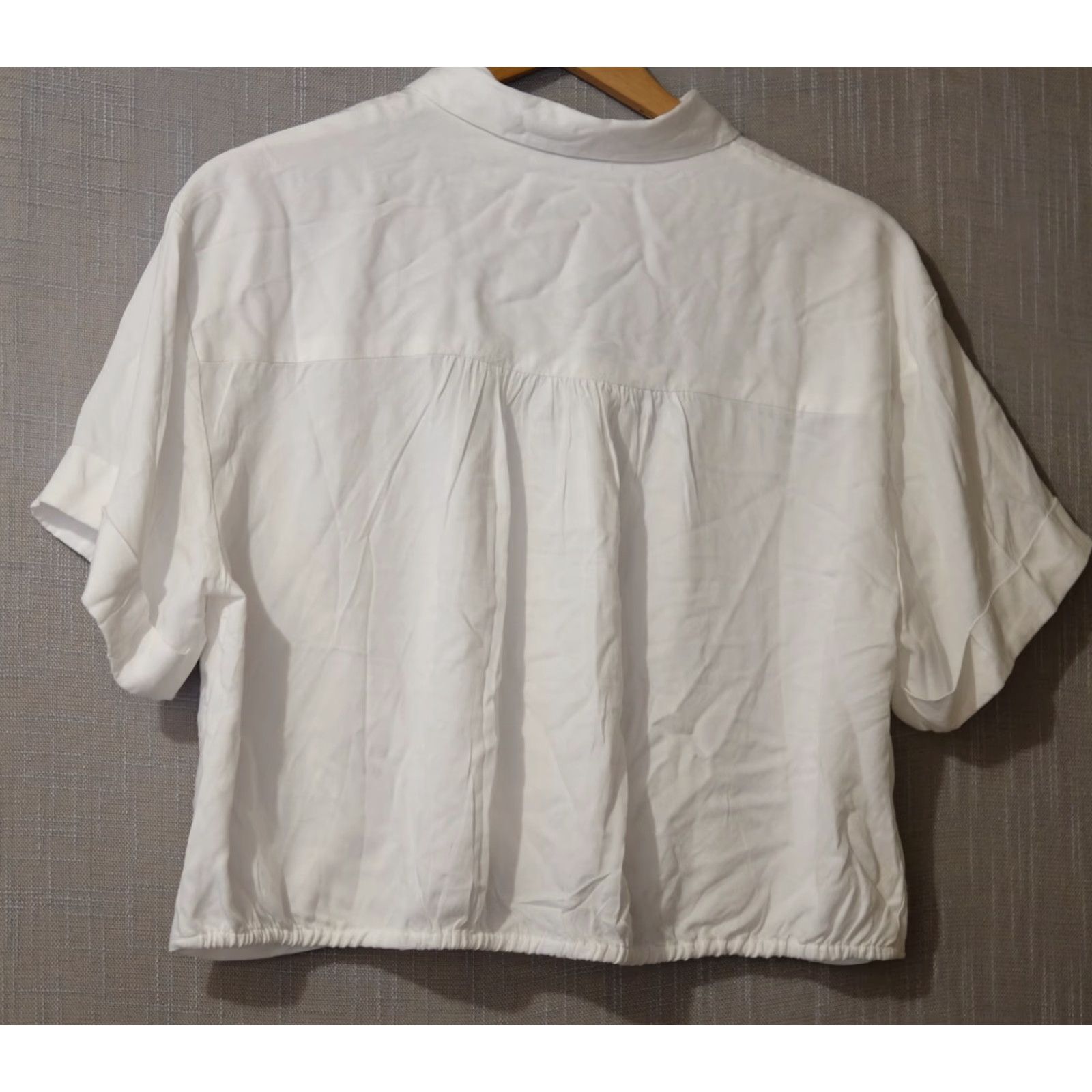 Vintage Rose & Olive White Button Blouse Collared Twist Front Women's L #H90-37 Size L / US 10 / IT 46 - 5 Thumbnail