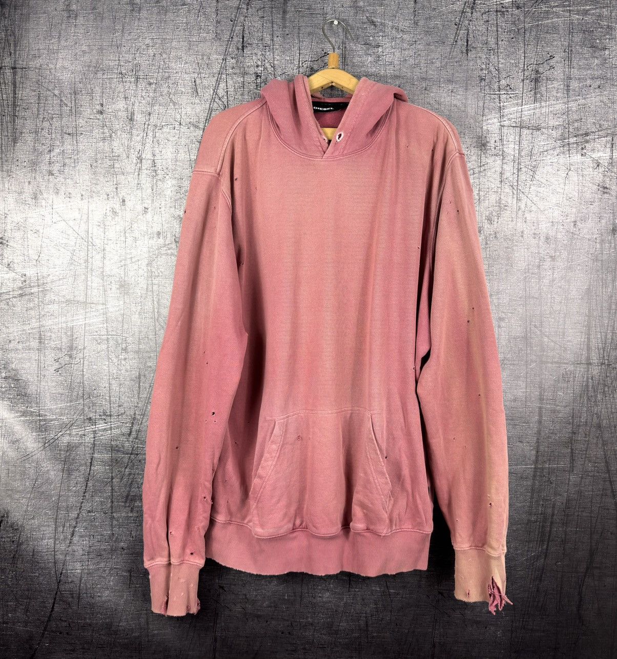 Diesel Diesel distressed sun faded pink hoodie avant garde Y2K Size US XL / EU 56 / 4 - 1 Thumbnail
