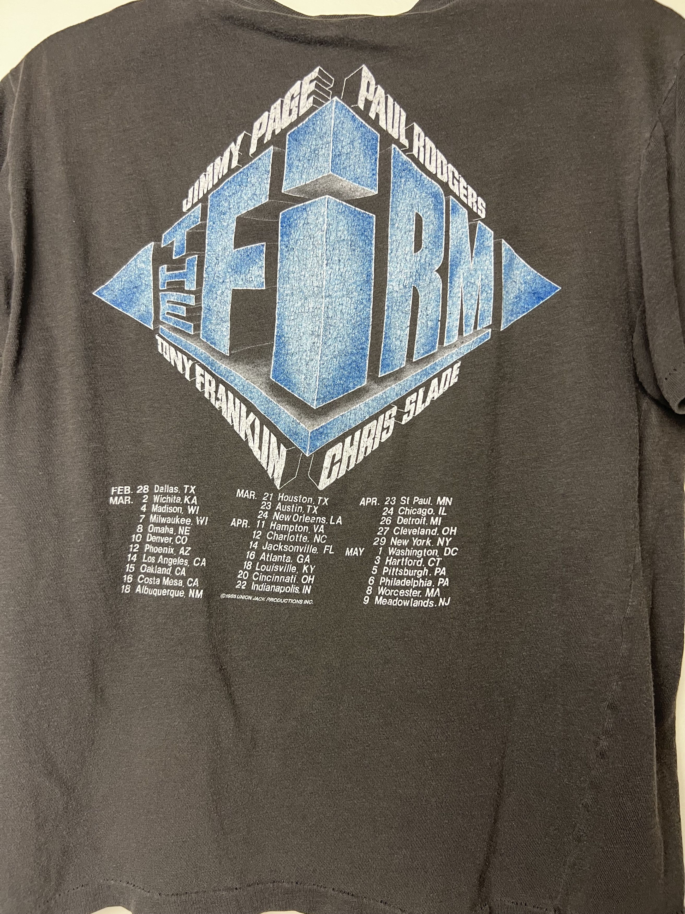 Vintage Vintage 1985 Jimmy Page and The Firm Tour T-Shirt Size US S / EU 44-46 / 1 - 11 Thumbnail