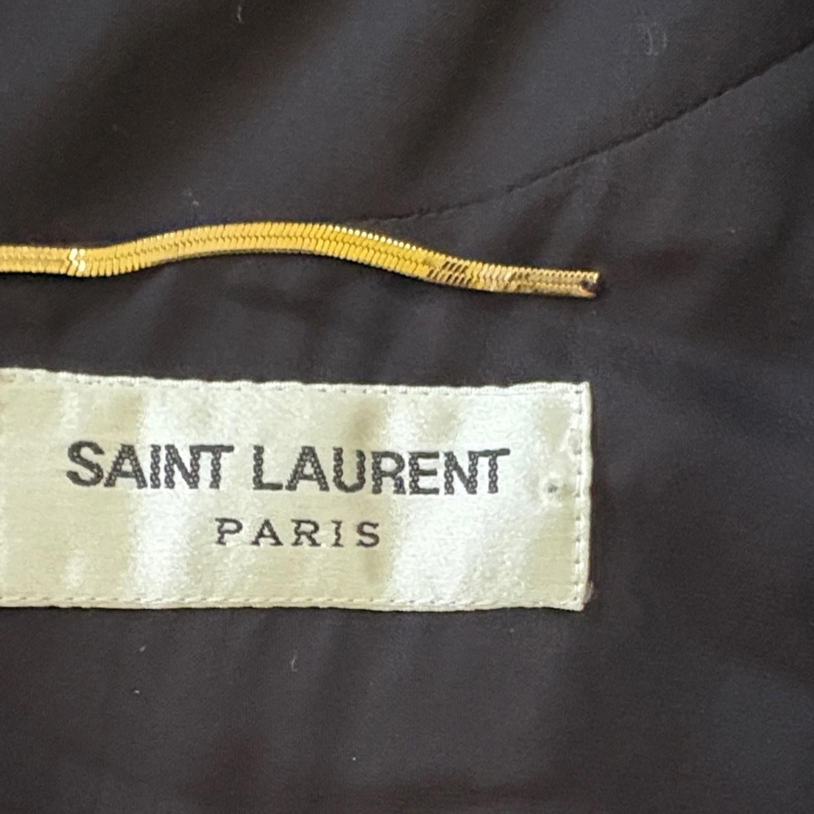 Saint Laurent Paris Saint Laurent Made in France Deep-V Silk Dress Size L / US 10 / IT 46 - 9 Thumbnail