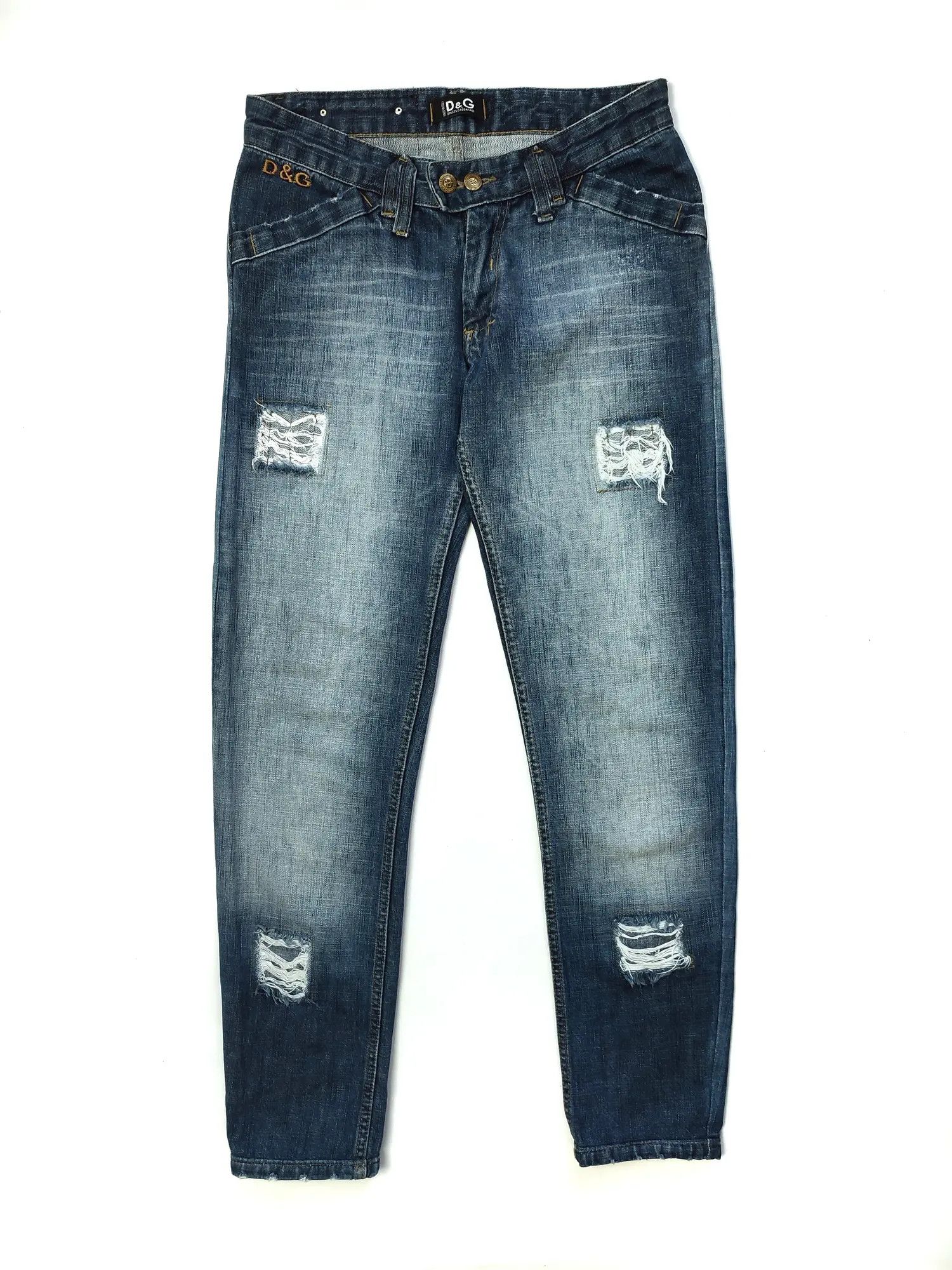 Dolce & Gabbana × Vintage Vintage Dolce Gabbana Distressed Washed Denim y2k jeans Size 28" / US 6 / IT 42 - 1 Thumbnail