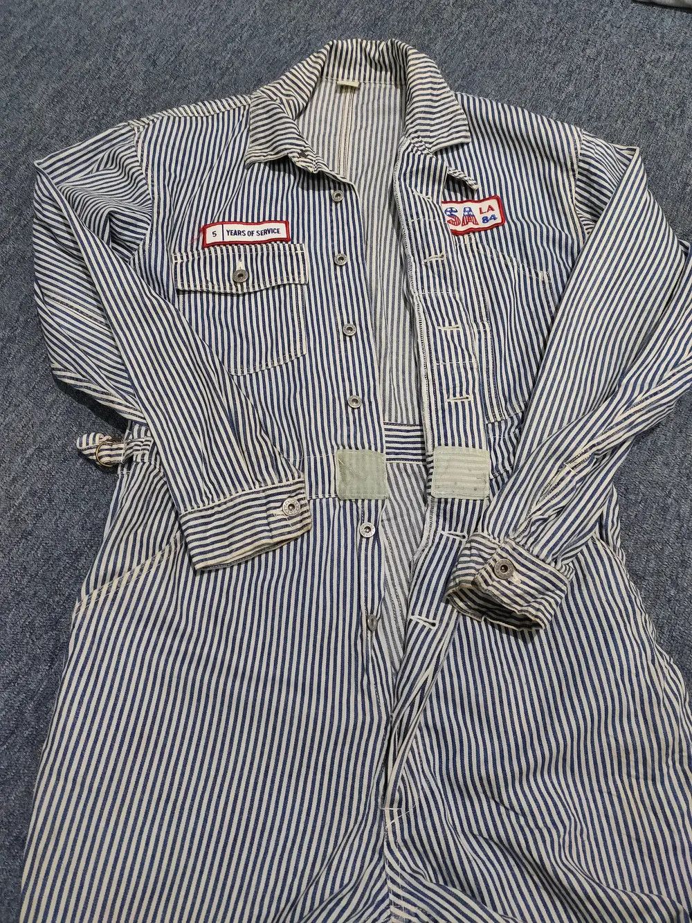 Vintage Vintage USA Olympic 84 hickory overall Size US 35 - 3 Thumbnail