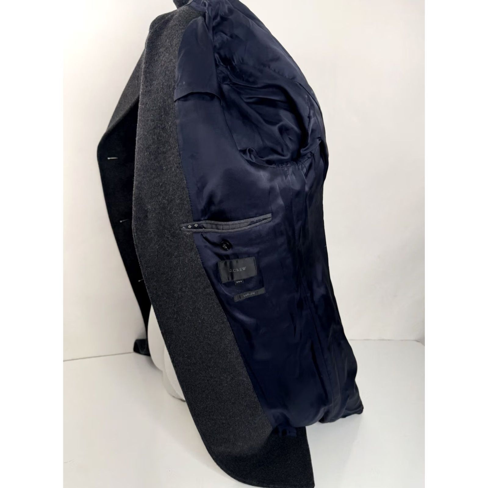 J.Crew J.CREW / LUDLOW CASHMERE Blend Overcoat 38 Short Jacket - EXCELLENT Shirt Mens 38 Dark Gray Cashmere Blend 90s Field ZZ Size US 38 / EU 54 - 7 Thumbnail