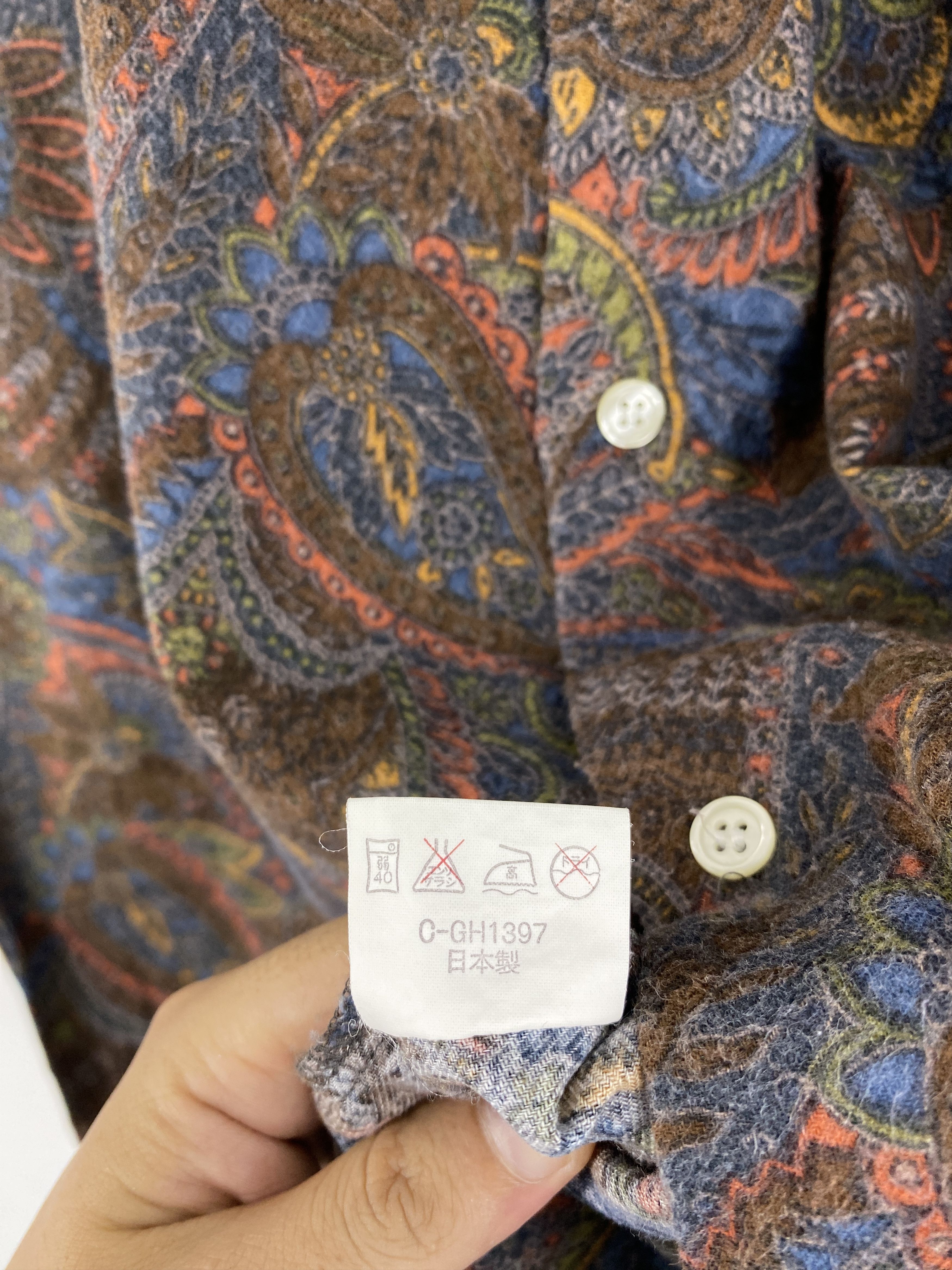 Flannel Vintage Vonsand Paisley Patterned Button Ups Shirt JA0092 Size US L / EU 52-54 / 3 - 7 Thumbnail