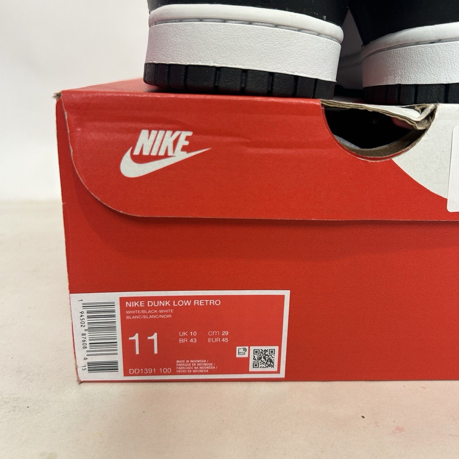 Nike Nike Dunk Low Retro “Black White/Panda” Size US 11 / EU 44 - 5 Thumbnail