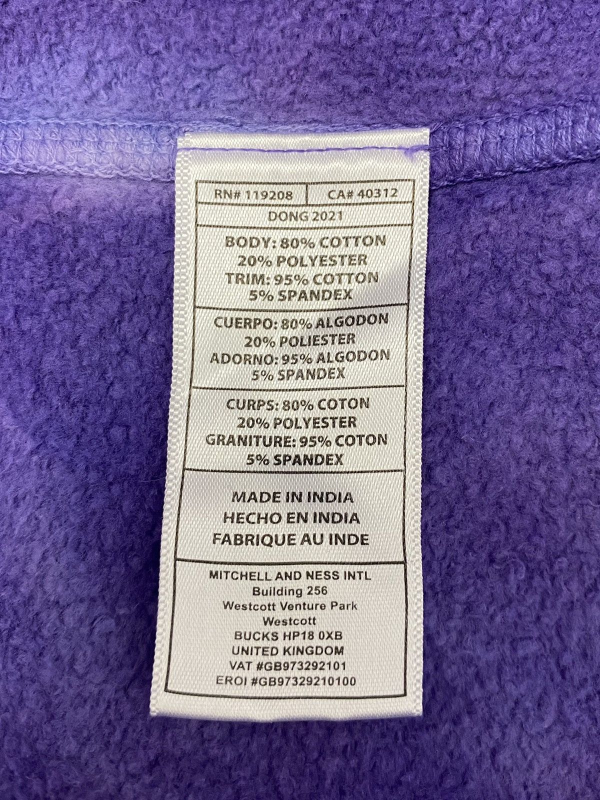 Mitchell & Ness L.A. Lakers Logo Purple Tie Dye Hoodie Size US M / EU 48-50 / 2 - 10 Thumbnail