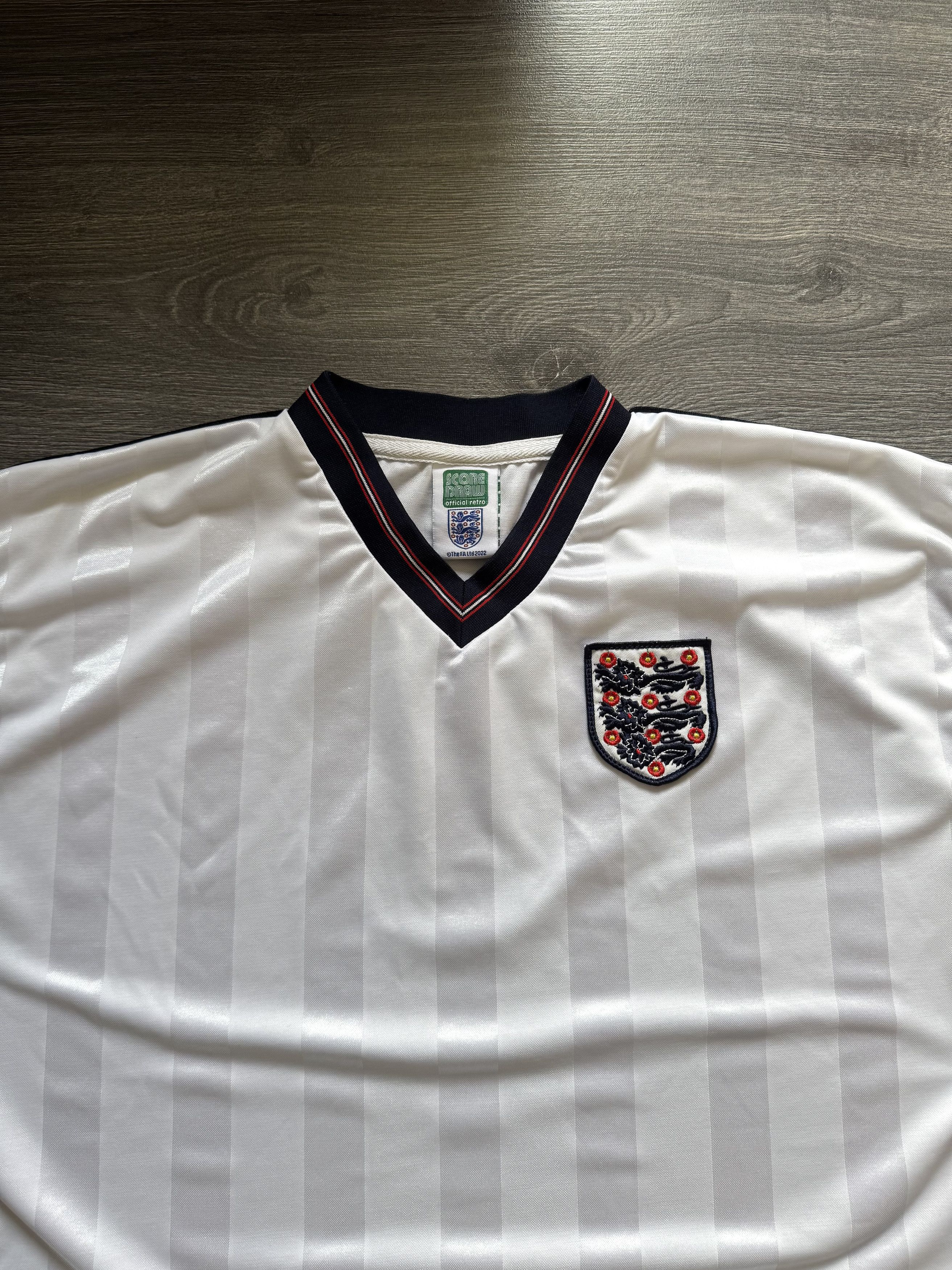 Umbro Vintage Score Draw England Football Soccer bloke shirt Size US XXL / EU 58 / 5 - 4 Thumbnail