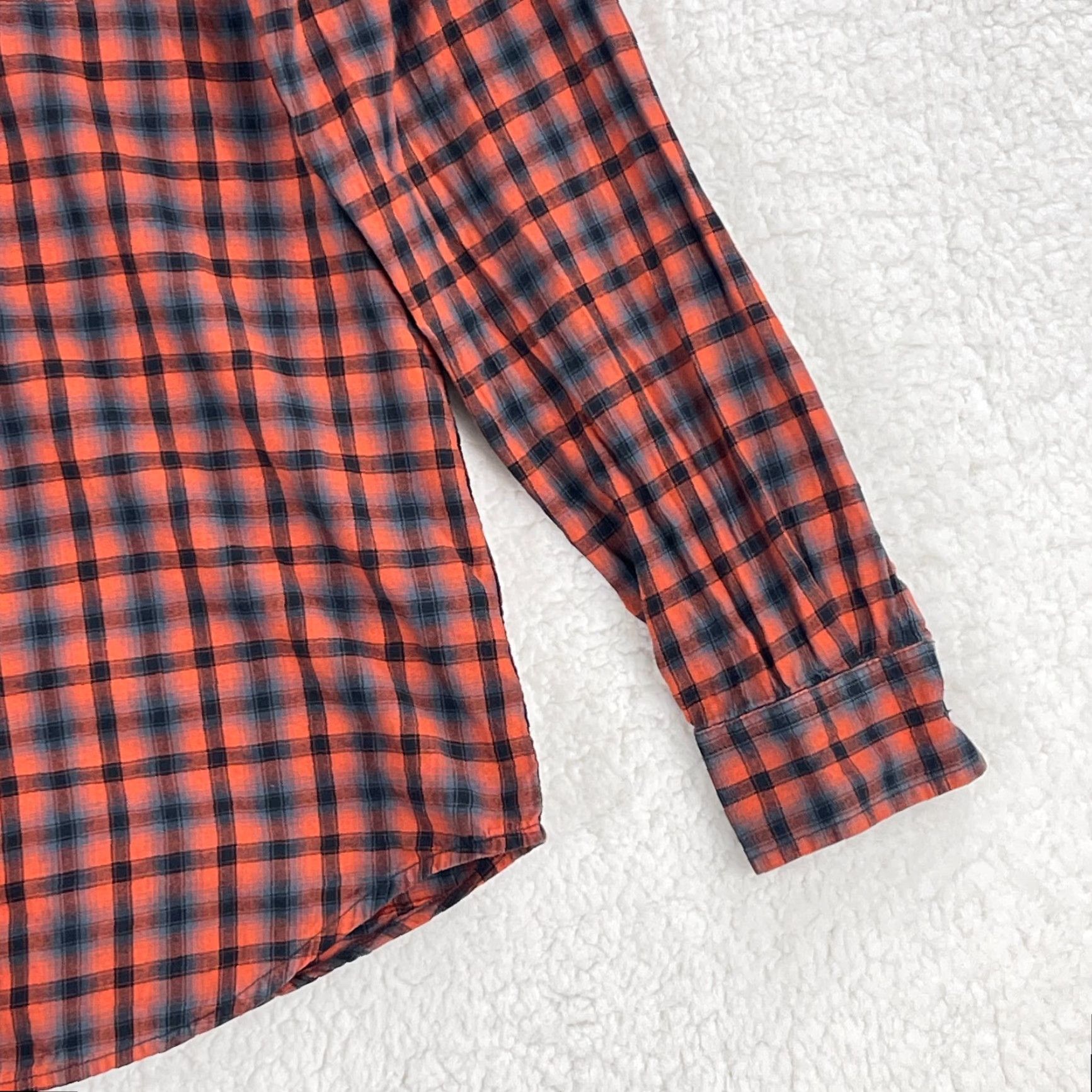 Diesel Diesel Button-Up Shirt Mens Large Orange Plaid Long Sleeve 100% Cotton Size US L / EU 52-54 / 3 - 4 Thumbnail