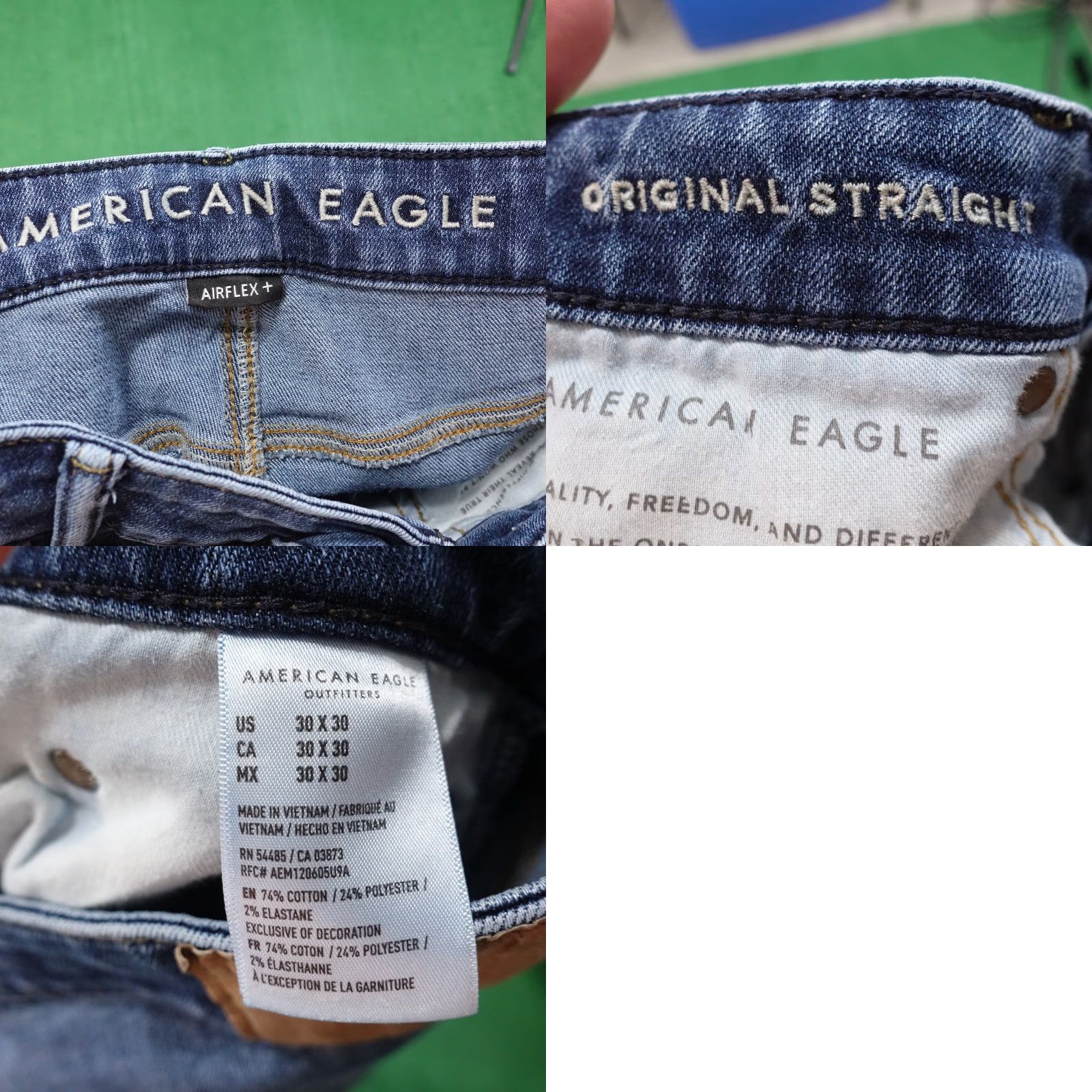 American Eagle Outfitters Vintage American Eagle Airflex+ Straight Fit Denim Jeans Men 30x30 Blue Casual 2000s Size US 30 / EU 46 - 8 Thumbnail