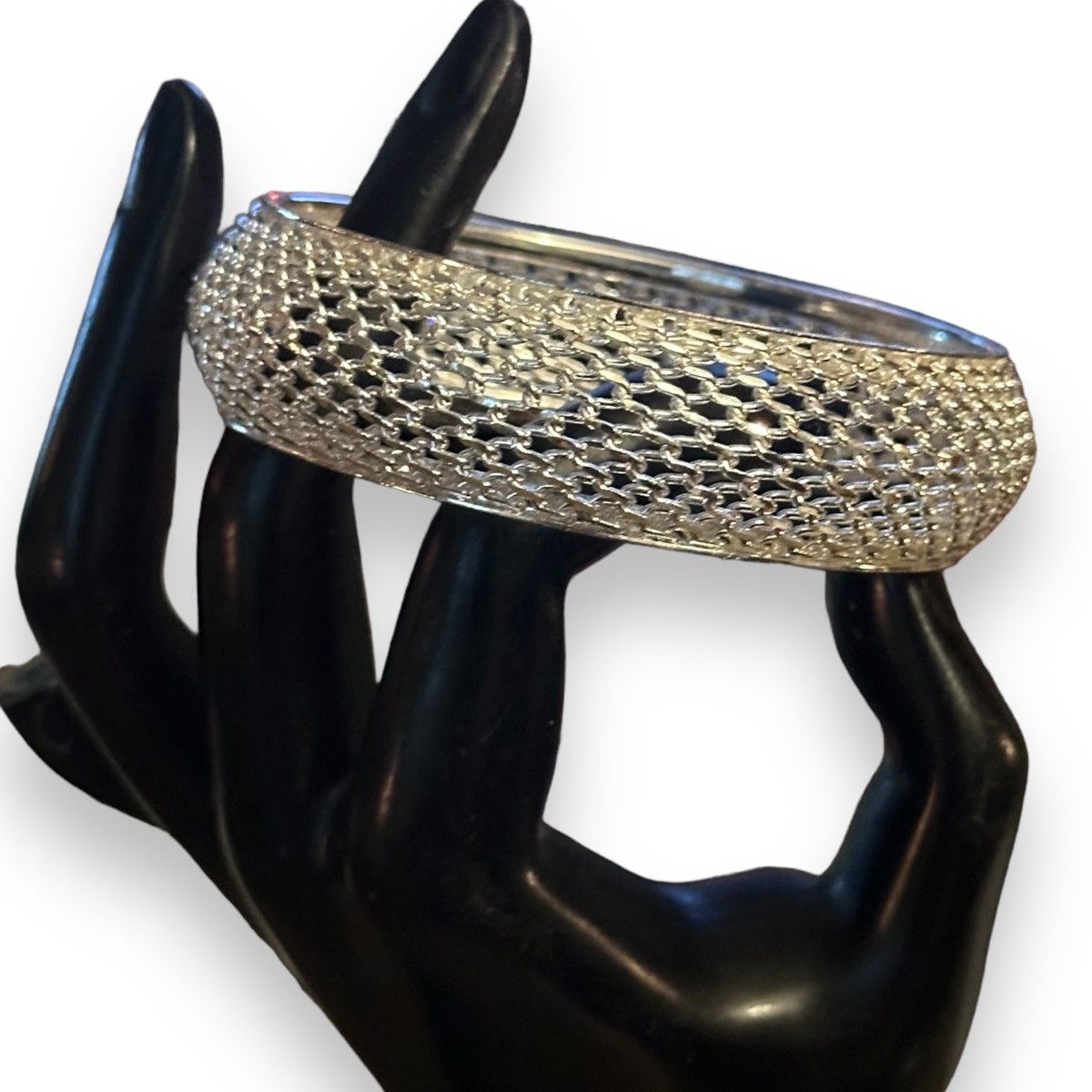 Other Silver tone mesh bangle bracelet Size ONE SIZE - 2 Thumbnail