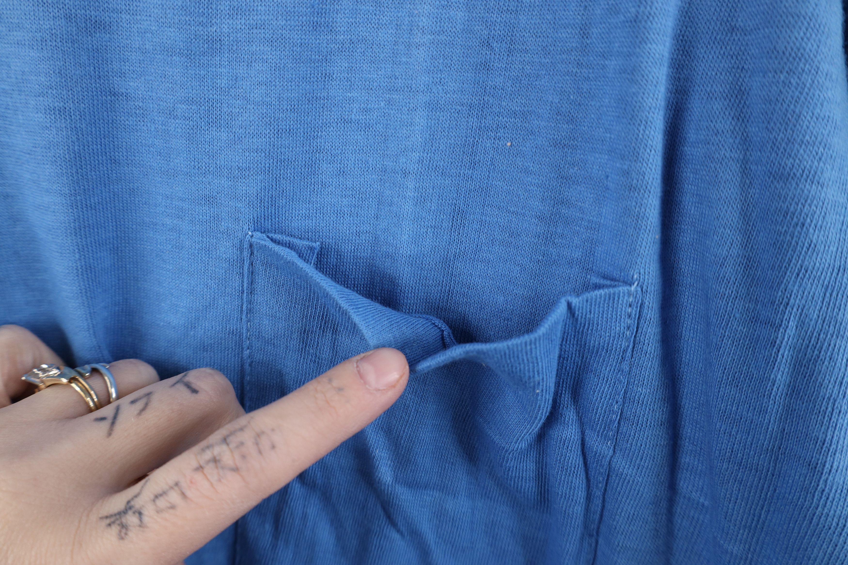 Vintage Vintage 90s Streetwear Short Sleeve Ringer T-Shirt Blue Size US L / EU 52-54 / 3 - 5 Thumbnail