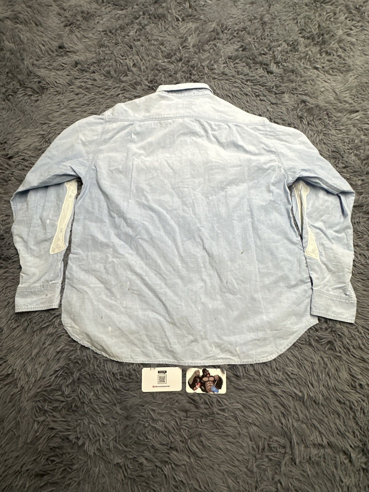 Kapital Kapital Chambray Work Shirt (Bone Embroidery) Size US L / EU 52-54 / 3 - 3 Thumbnail