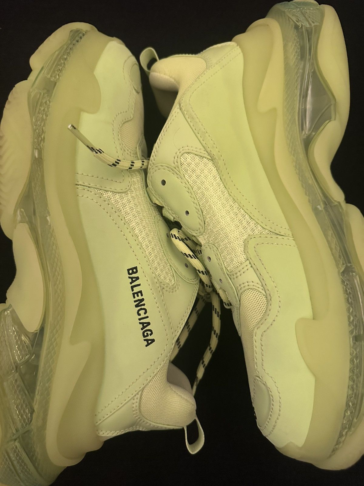 Balenciaga Balenciaga Triple S Clear Sole Sneakers Neon Yellow Size US 12 / EU 45 - 10 Thumbnail