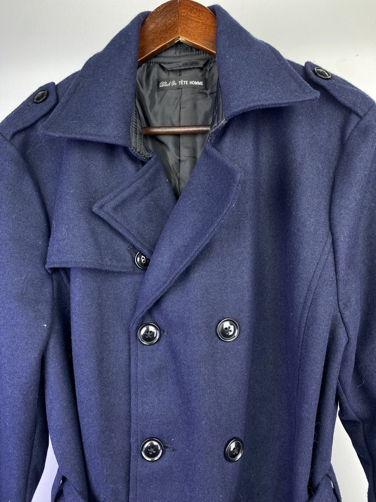 Tete Homme Tete Homme Double-Breasted Wool Trench Coat Japan Size XL / US 12-14 / IT 48-50 - 9 Thumbnail