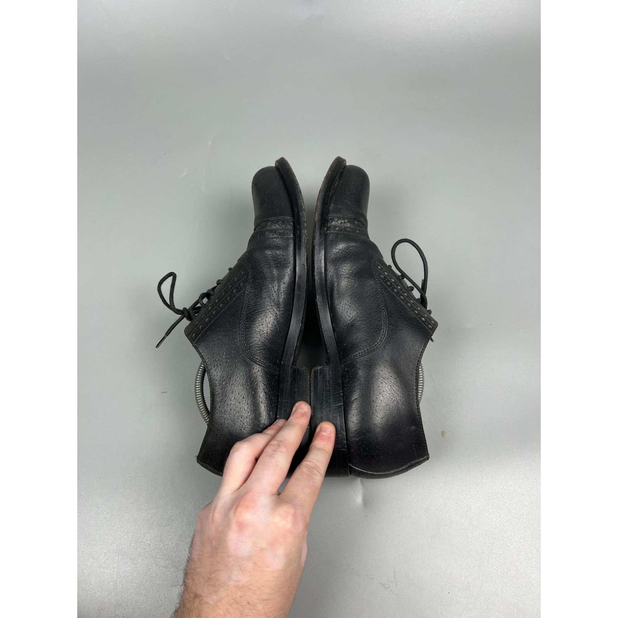 Hugo Boss Hugo Boss Black Leather Round Toe Oxford Shoes (Y1021) Size US 9 / EU 42 - 7 Thumbnail