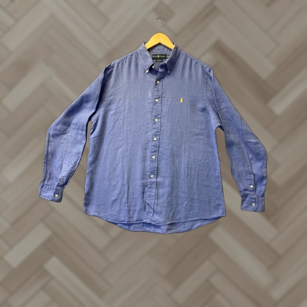 Polo Ralph Lauren Vintage Polo Ralph Lauren Men’s Classic Fit Linen Long Sleeve Shirt Blue Size XL Size US XL / EU 56 / 4 - 1 Thumbnail