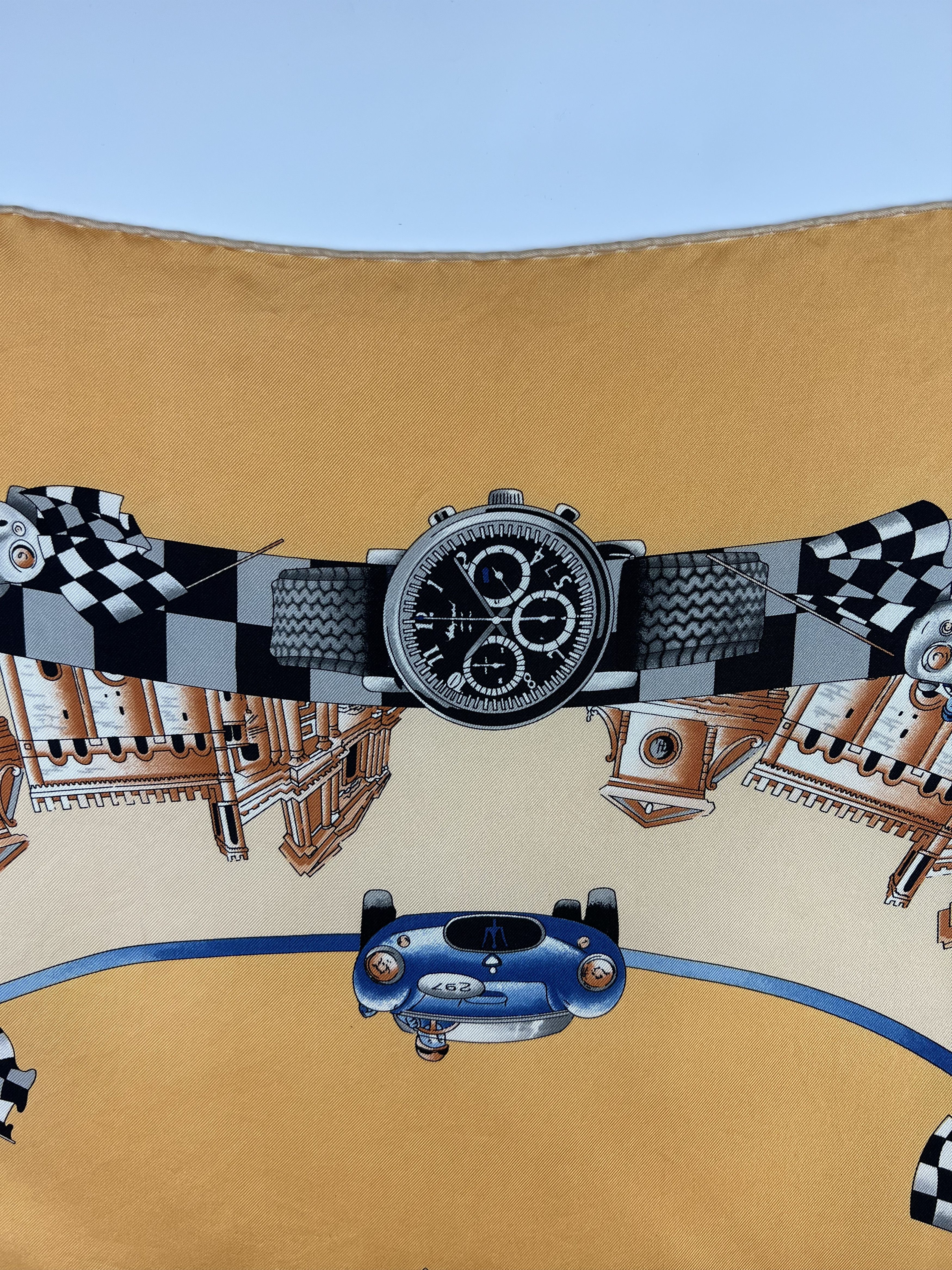 Chopard × Vintage Chopard Mille Miglia 2000 Silk Scarf Porsche Ferrari 85x85 Size ONE SIZE - 7 Thumbnail