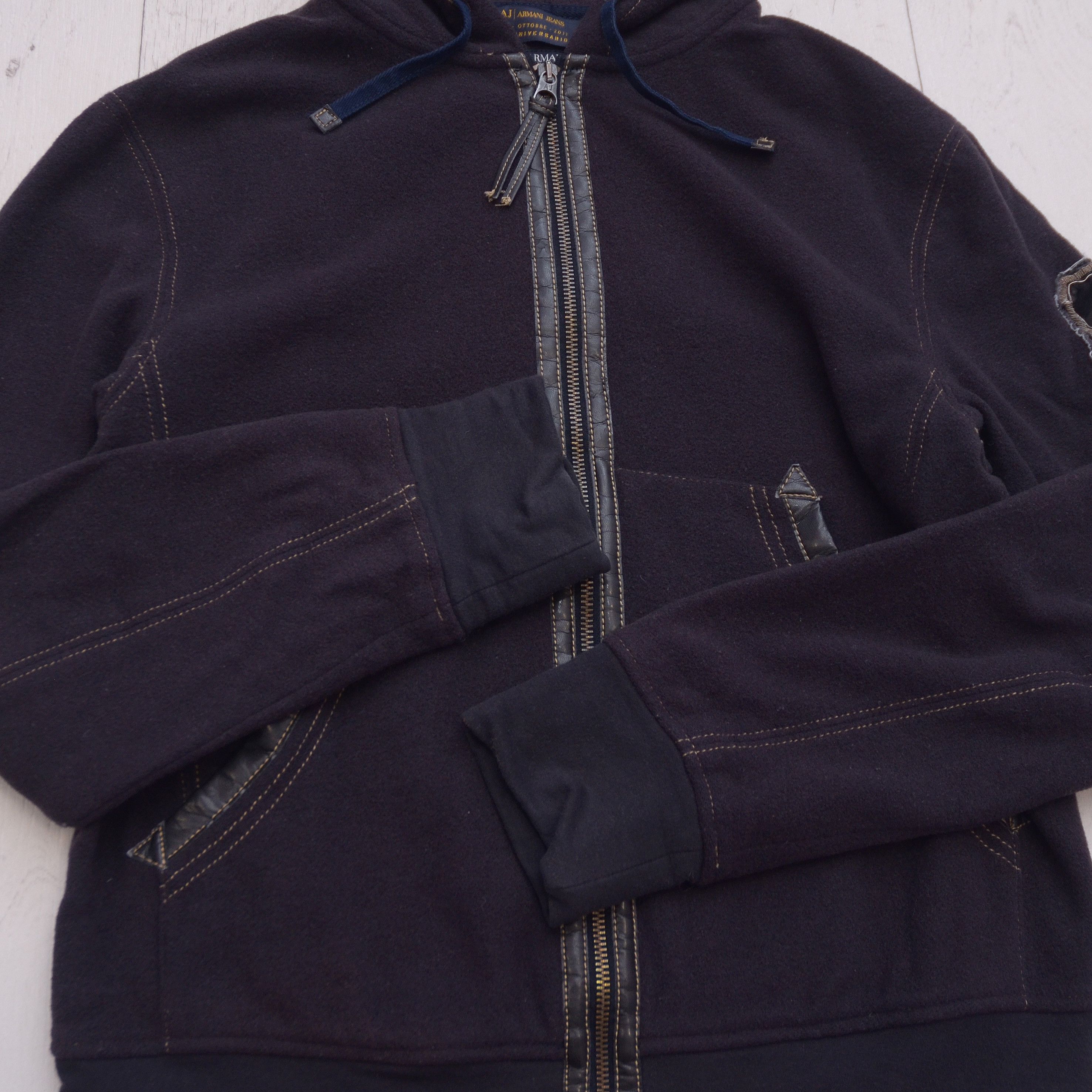 Armani × Vintage Armani Jeans AJ ANNI Size M Brown Hoodie Vintage Y2K Wool Size US M / EU 48-50 / 2 - 7 Thumbnail