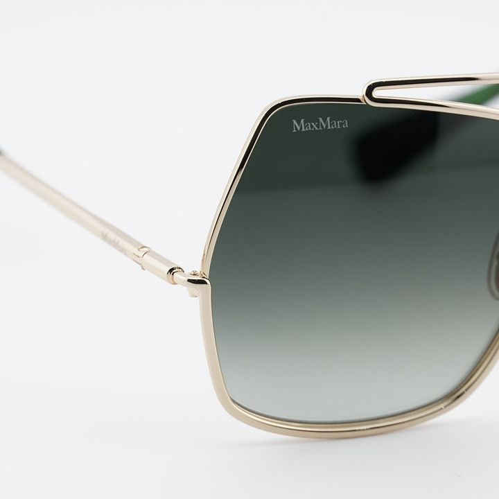 Max Mara Max Mara MM0102 32P Sunglasses Gold Butterfly Frame, Green Size ONE SIZE - 5 Thumbnail