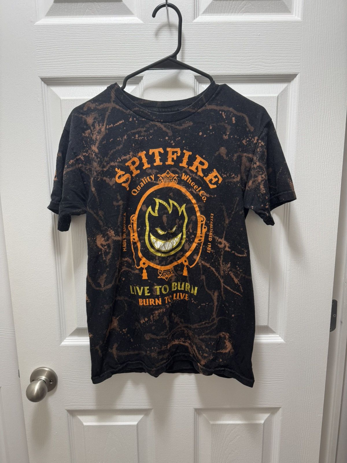 Spitfire × Vintage Spitfire Skateboarding Logo Vintage Dye Shirt Black Brown Size US S / EU 44-46 / 1 - 1 Thumbnail