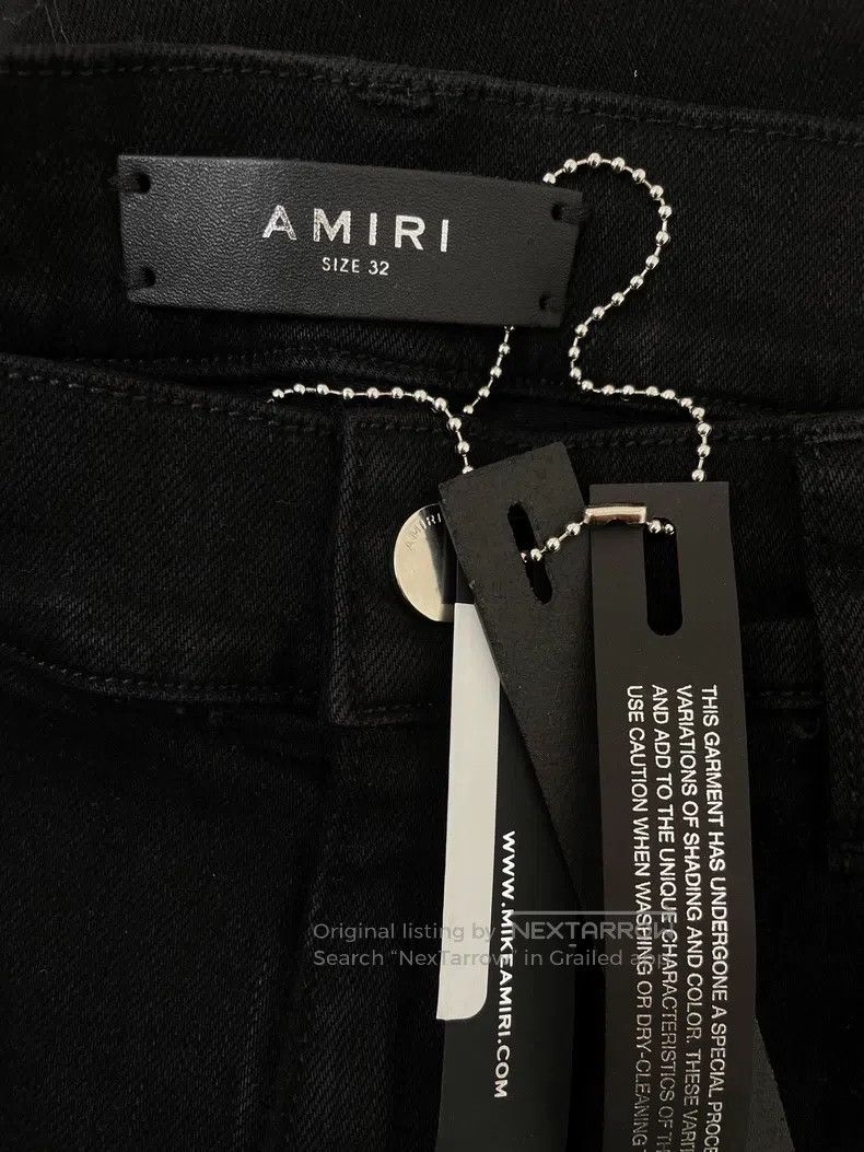 Amiri Amiri Black Jacquard Patchwork Destroyed Cut Denim Pants Size US 32 / EU 48 - 3 Thumbnail
