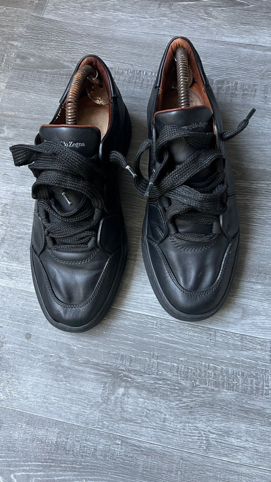 Ermenegildo Zegna Ermenegildo Zegna Black Leather Tiziano Size US 7 / EU 40 - 1 Thumbnail