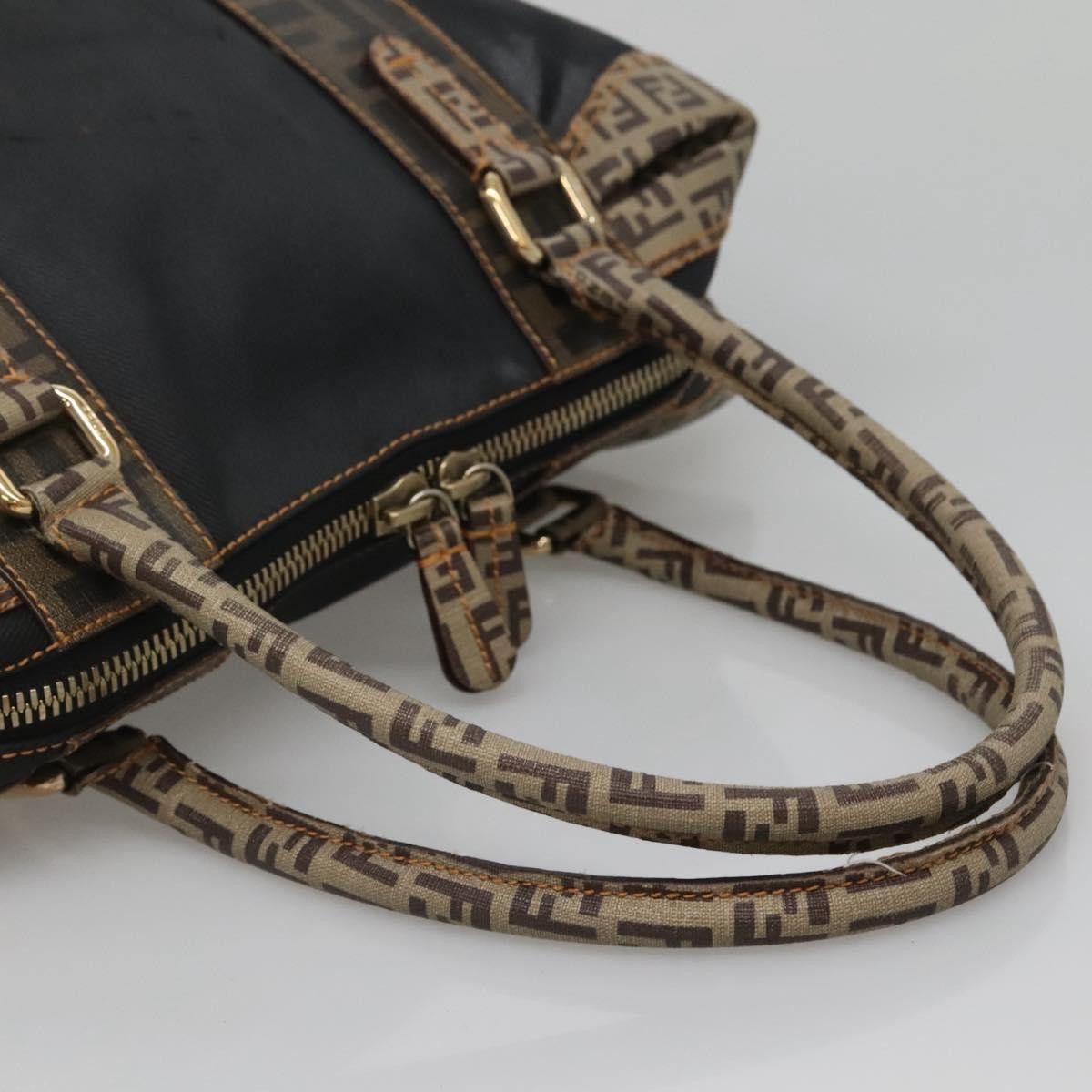 Fendi FENDI Zucchino Hand Bag Coated Canvas Pvc Black Gold Size ONE SIZE - 7 Thumbnail