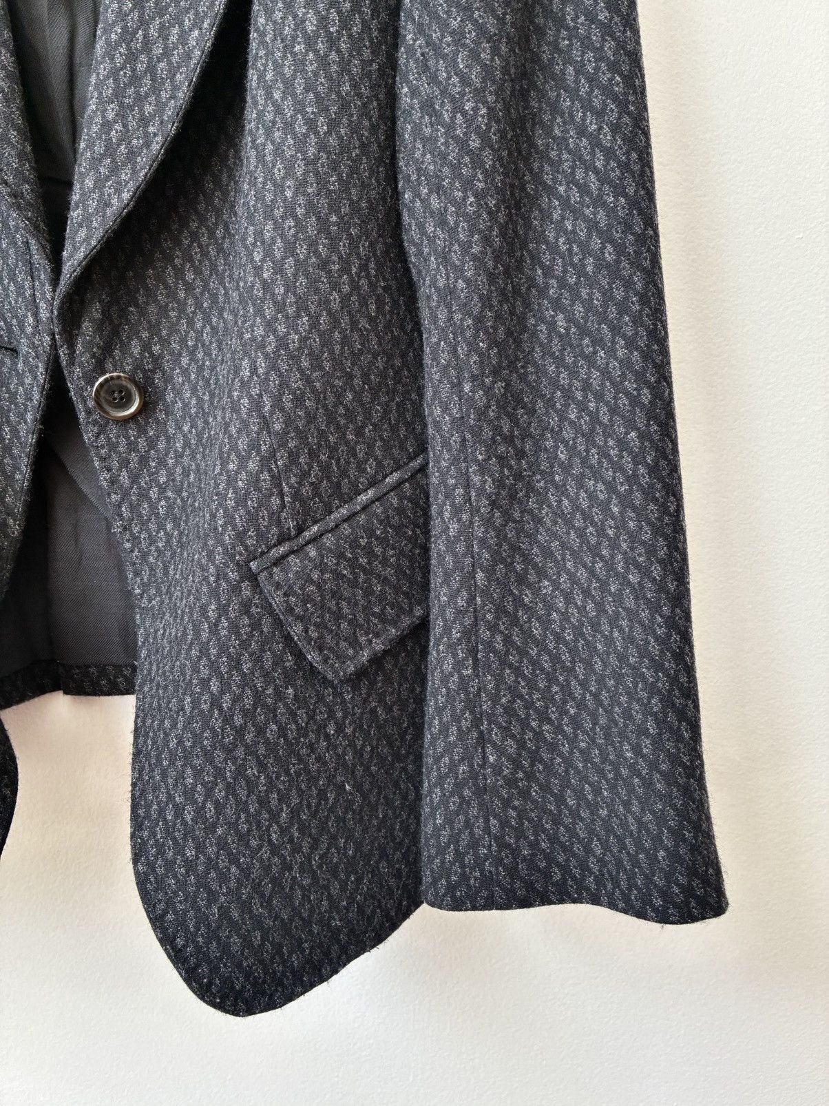 Ann Demeulemeester Ann Demeulemeester Archive Diamond Print One Button Blazer Size US XS / EU 42 / 0 - 6 Thumbnail