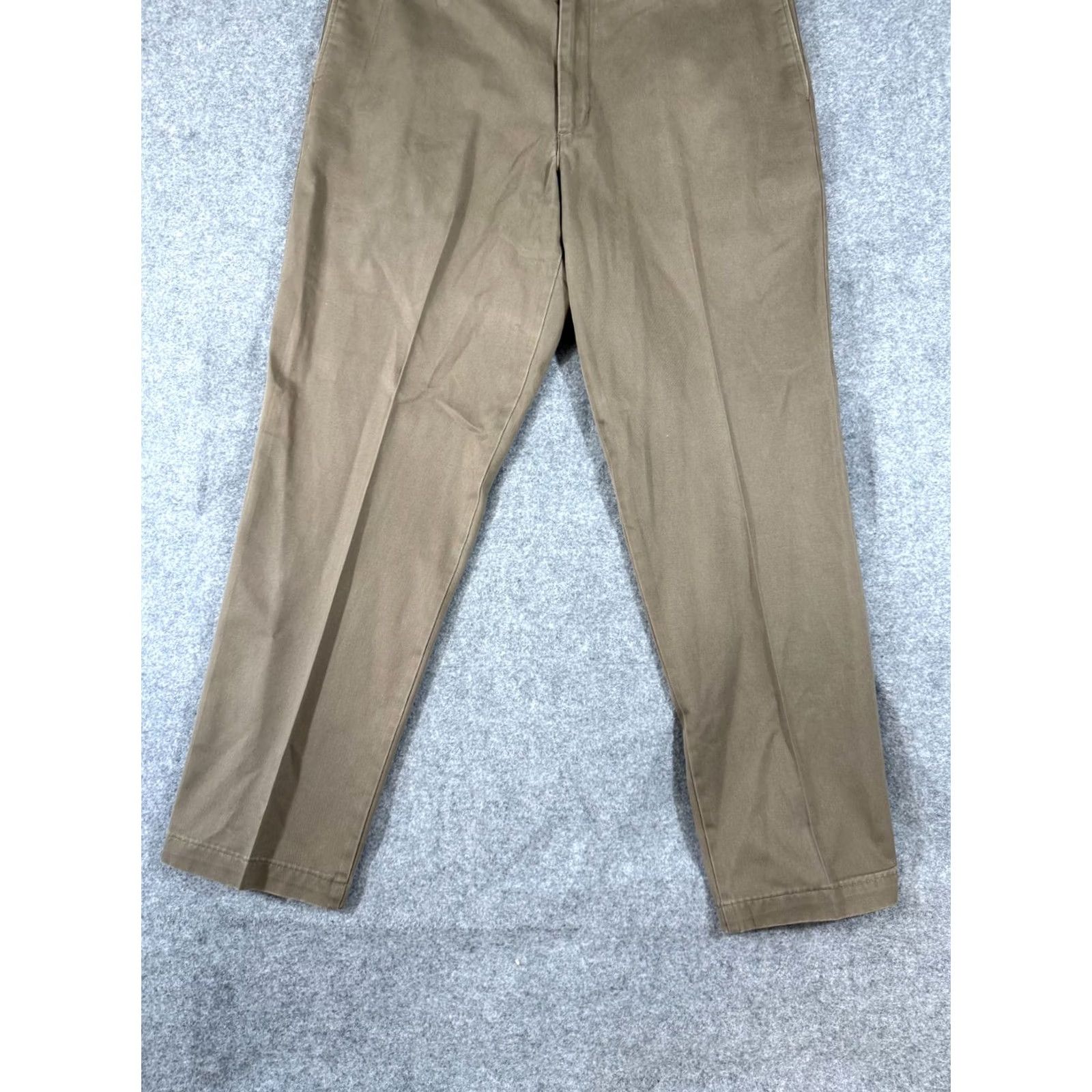 Lands' End Lands' End Chino Pants Mens 38 Khaki Brown Traditional Fit Flat Front Straight Leg Pockets Mens Size US 38 / EU 54 - 4 Thumbnail