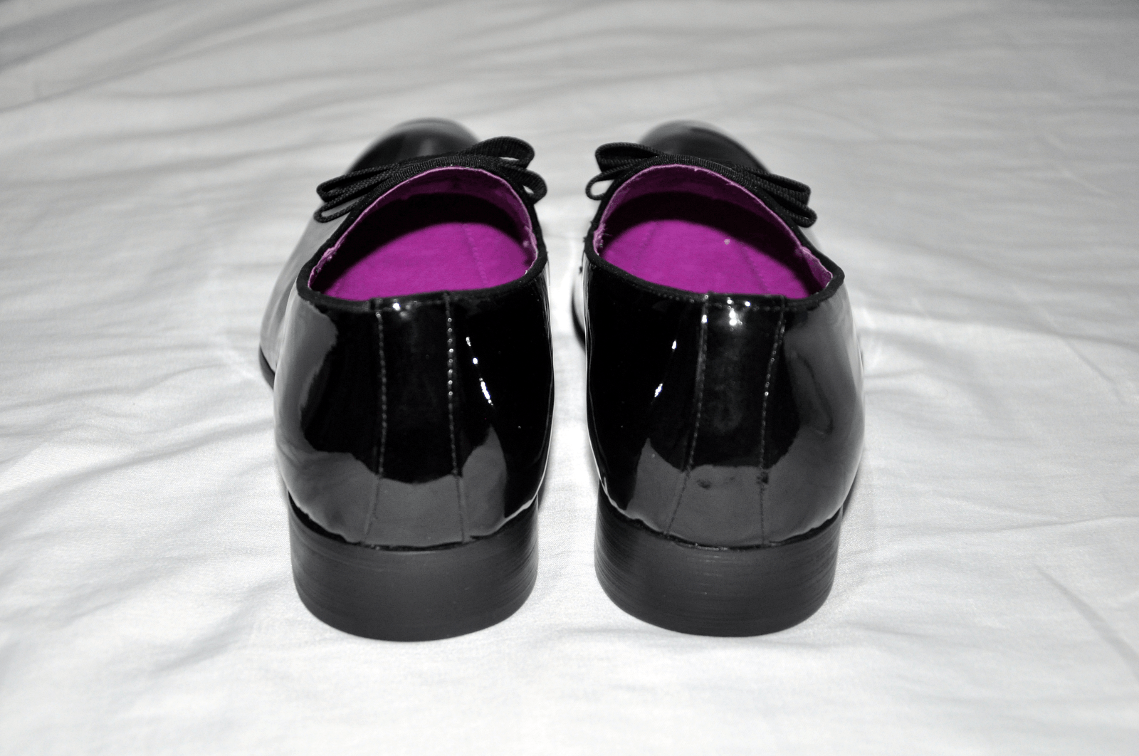 Designer VON FLOERKE BLACK PATENT LEATHER SMOKING TUXEDO SLIP-ONS Size US 11 / EU 44 - 11 Thumbnail